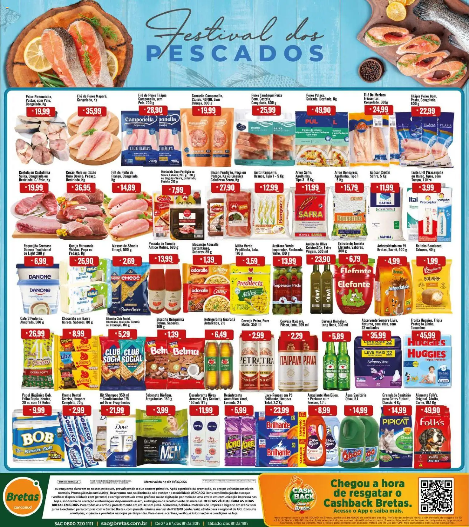 Bretas Folheto - válido de 20.02.2026 | Página: 1 | Produtos: Leite, Chocolate, Sabonete, Requeijão