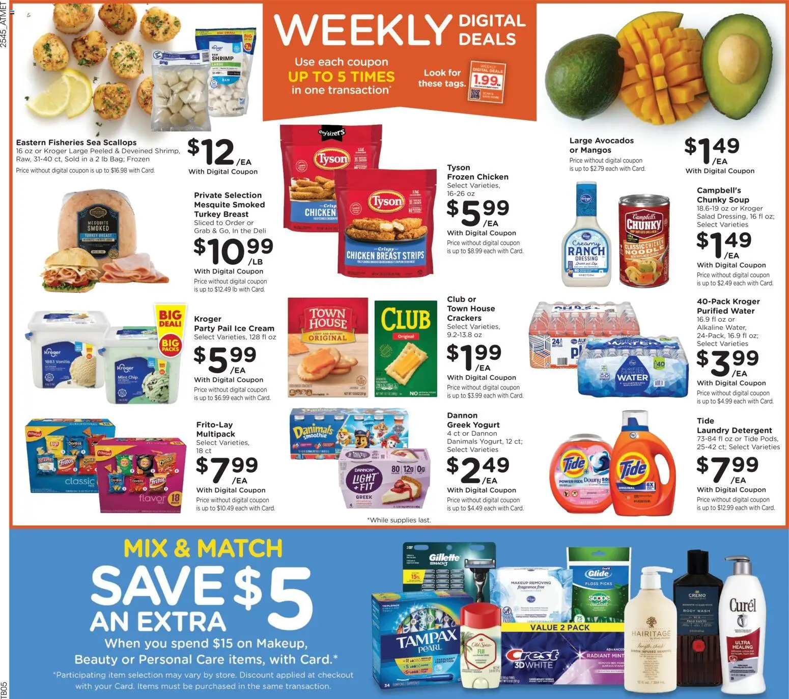 Kroger Weekly Ad - valid from 10.12.2025 | Page: 3 | Products: Detergent, Tampons, Body Wash, Water