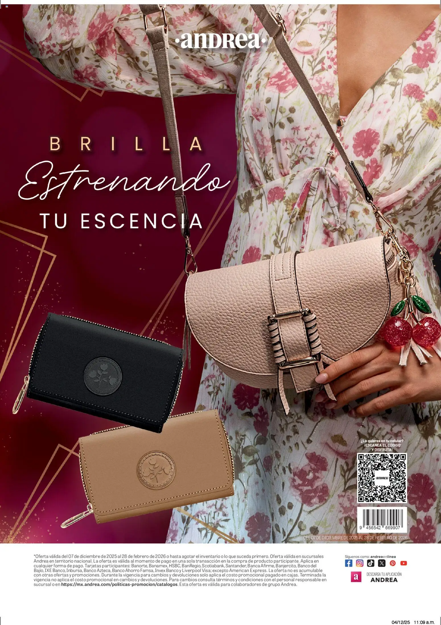 Nuevas ofertas de Andrea válidas en toda la República Mexicana desde el 07.12.2025. ¡Encuentra las mejores ofertas en Andrea catálogo Accesorízate esta Navidad! | Página: 16 | Productos: Banco