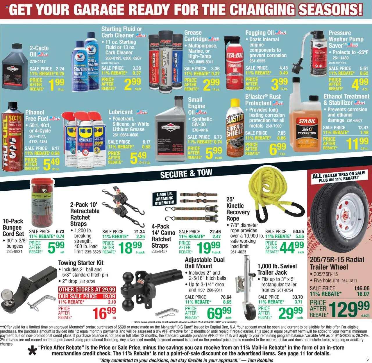 Menards Weekly Ad - valid from 02.10.2025 | Page: 9 | Products: Pin, Ratchet, Starter, Washer