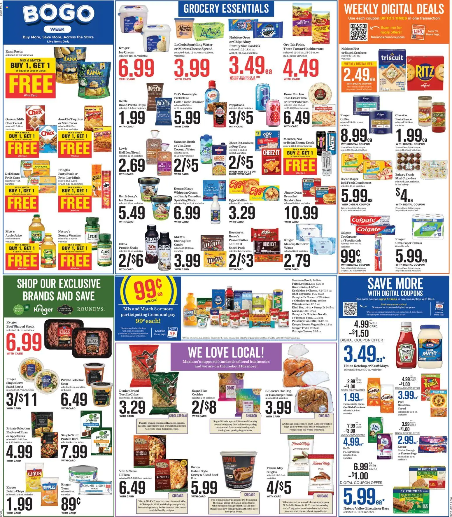 Mariano's Weekly Ad - valid from 28.01.2026 | Page: 5 | Products: Pizza, Chips, Cookies, Freezer
