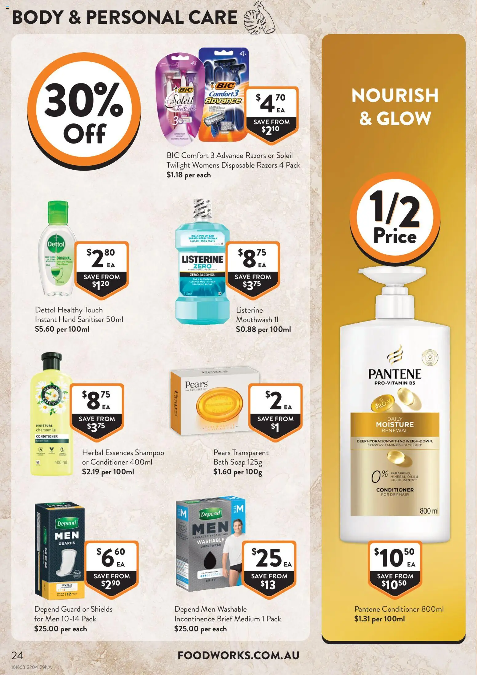 Foodworks catalogue - valid from 22.04.2026 | Page: 24 | Products: Bath, Soap, Underwear, Razors