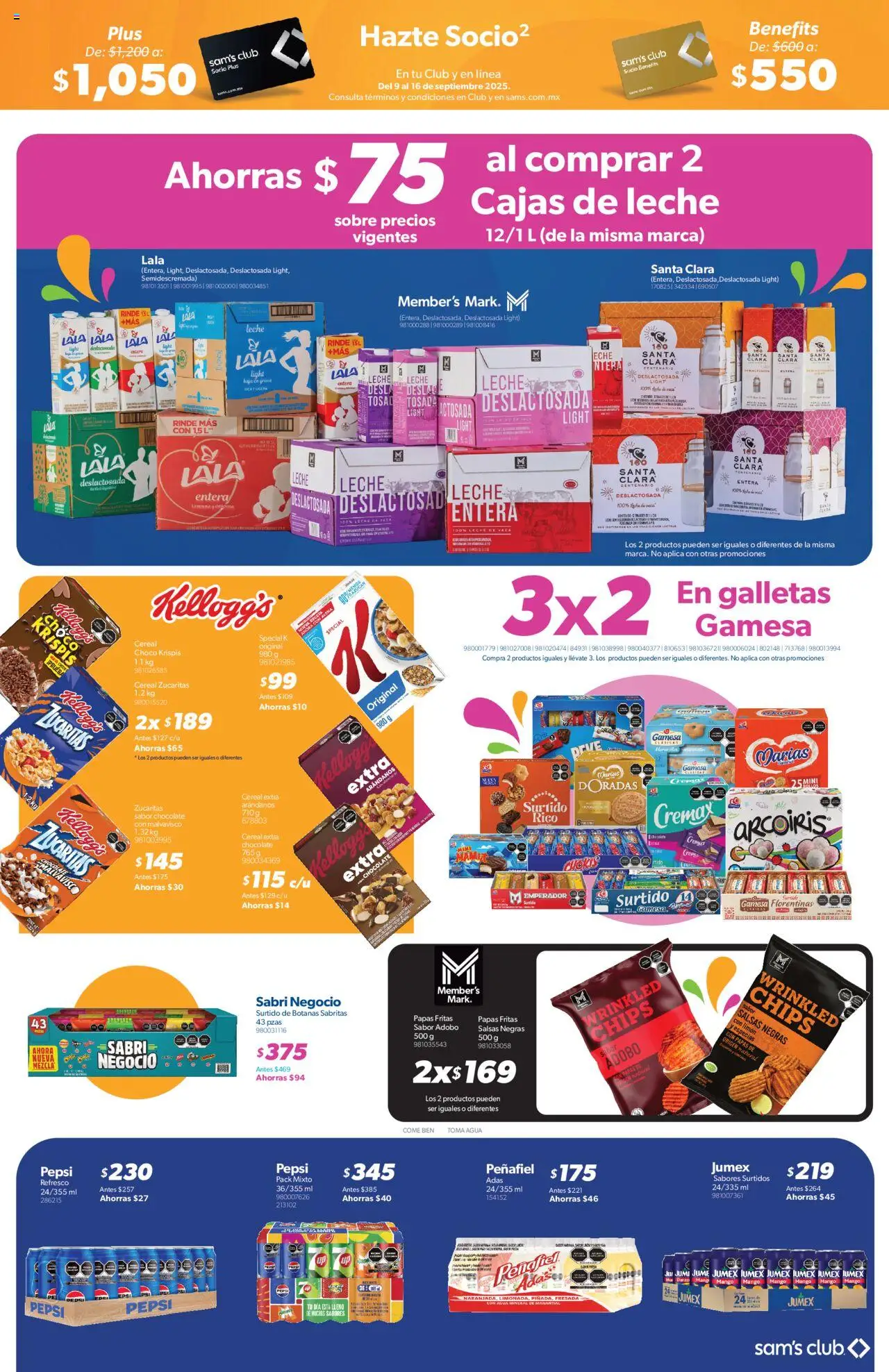 Nuevas ofertas de Sam's Club válidas en toda la República Mexicana desde el 09.09.2025. ¡Encuentra las mejores ofertas en Sam's Club - Catálogo Socio Fest Frontera! | Página: 10 | Productos: Refresco, Crema, Galletas, Sobre