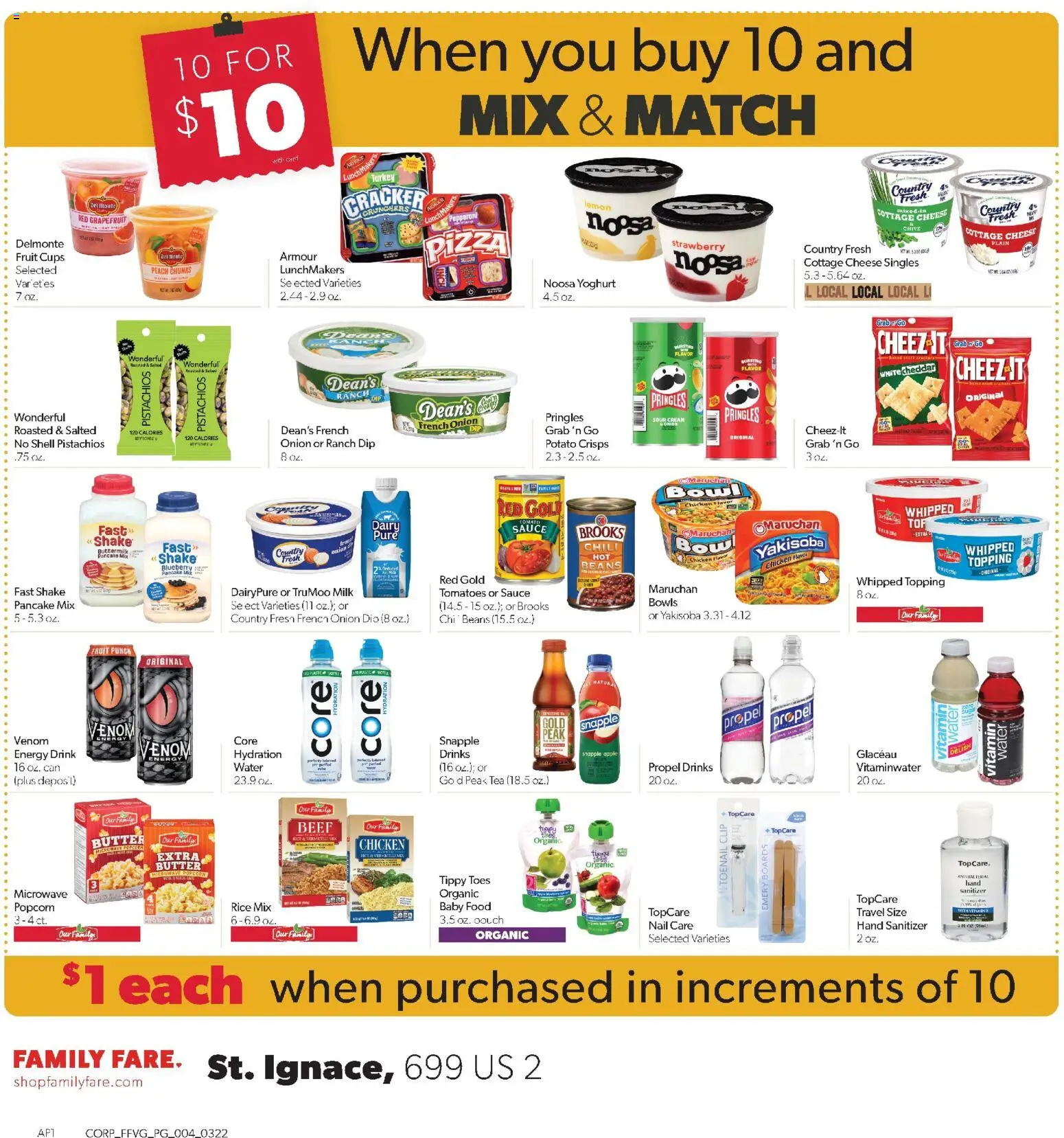 Family Fare Weekly Ad - MI - valid from 22.03.2026 | Page: 8 | Products: Cheese, Cream, Sauce, Peach