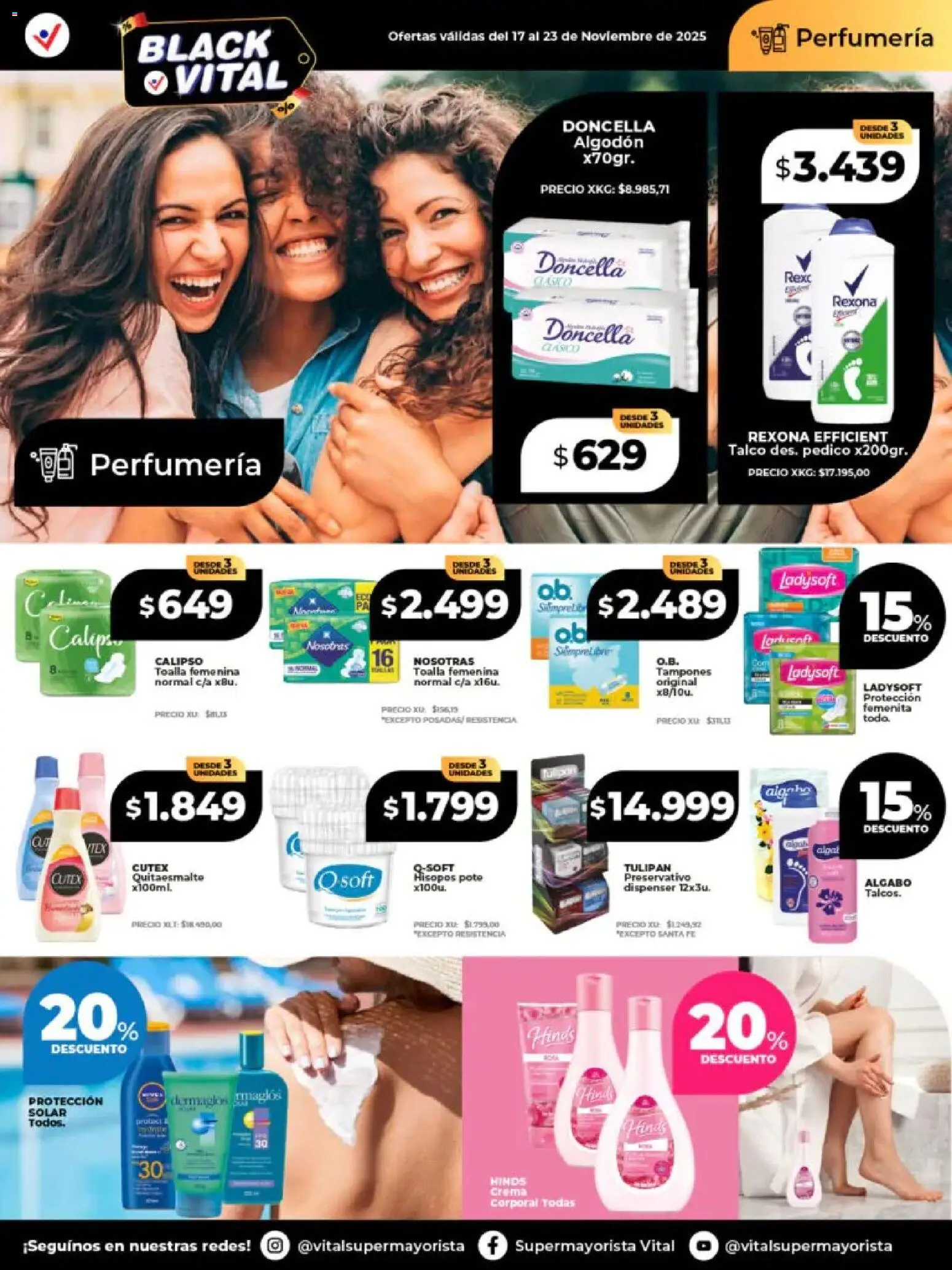 Vital - Ofertas - Abasto │ válido desde el 17.11.2025 | Página: 6 | Productos: Tampones, Toalla, Algodón, Crema