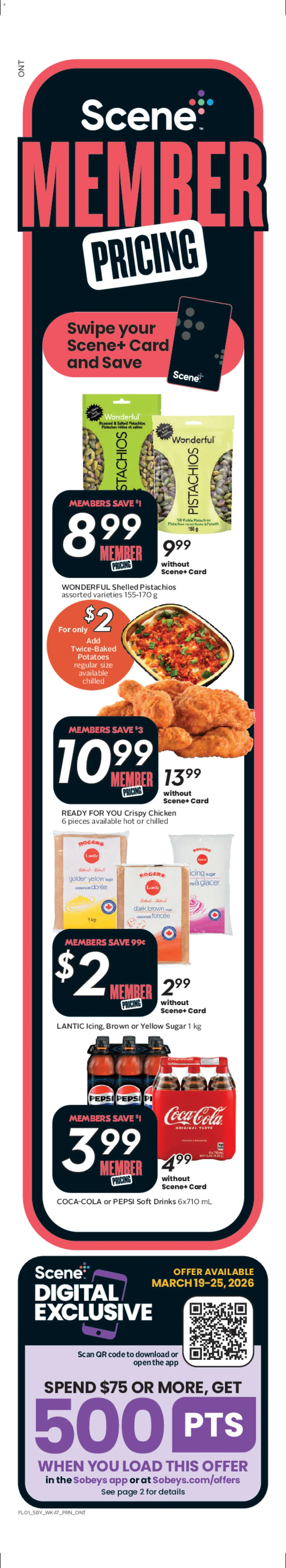 Sobeys flyer valid from 19.03.2026 | Page: 2 | Products: Potatoes, Oil, Chicken