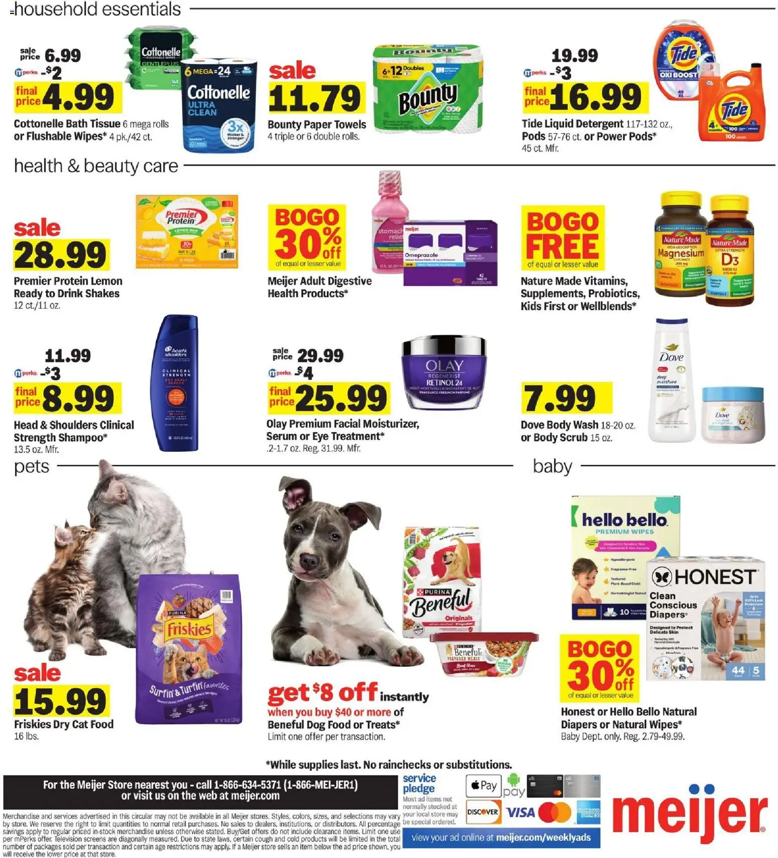 Meijer Weekly Ad - valid from 18.02.2026 | Page: 4 | Products: Bath, Dog Food, Detergent, Body Wash