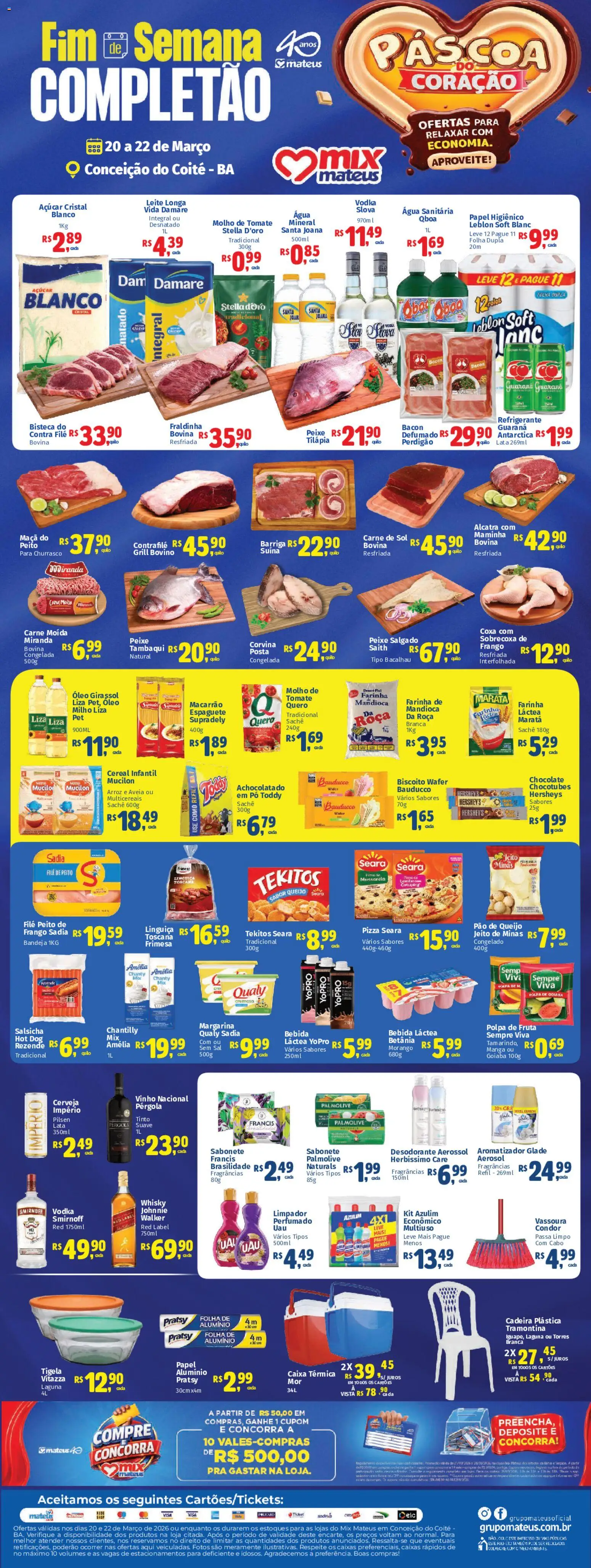 Mateus Folheto - válido de 20.03.2026 | Página: 1 | Produtos: Goiaba, Guaraná, Peito de frango, Água sanitária