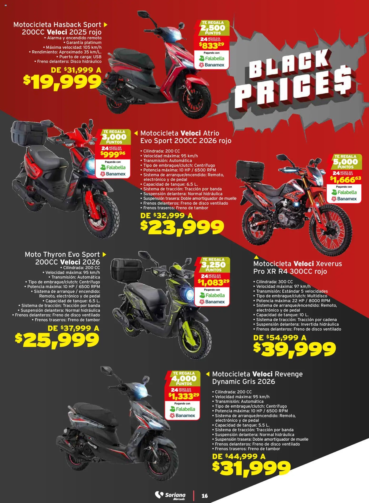 Nuevas ofertas de Soriana válidas en toda la República Mexicana desde el 21.11.2025. ¡Encuentra las mejores ofertas en Soriana - Black Prices Mercado Nacional! | Página: 16 | Productos: Disco, Alarma, Té, Cadena