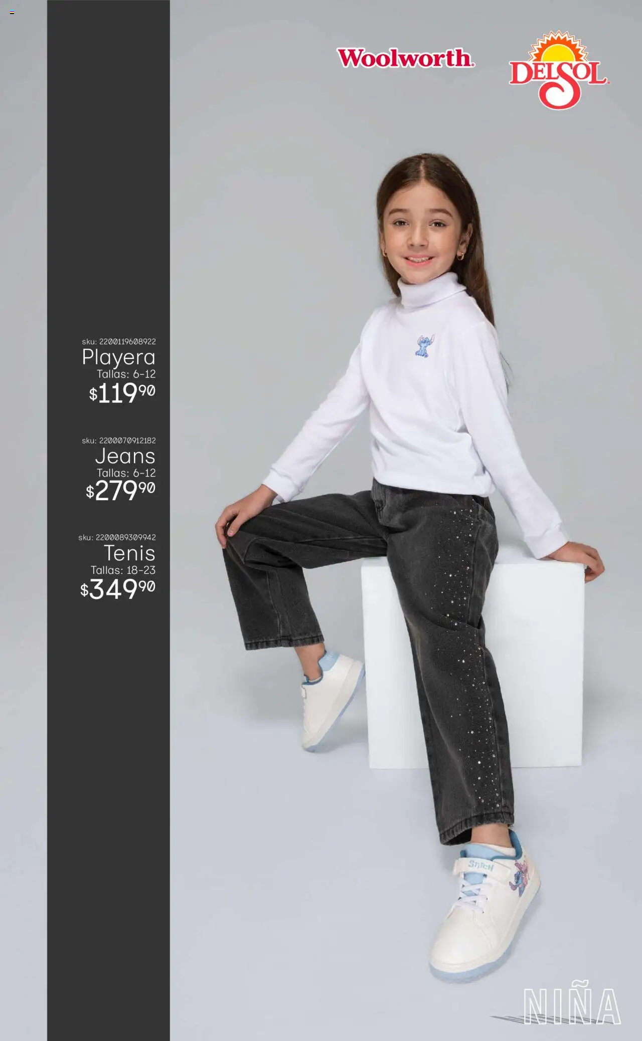 Nuevas ofertas de Del Sol y Woolworth válidas en toda la República Mexicana desde el 08.09.2025. ¡Encuentra las mejores ofertas en Del Sol y Woolworth - Catálogo Luce El Otoño - Mezclilla ! | Página: 14 | Productos: Tenis, Playera