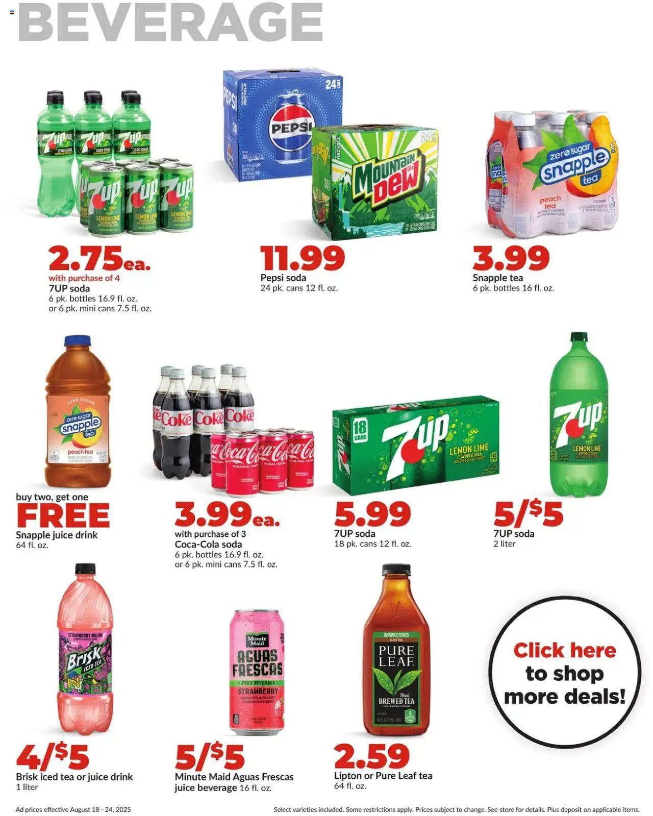HyVee Weekly Ad - valid from 18.08.2025 | Page: 26 | Products: Tea, Lemon, Lime, Melon
