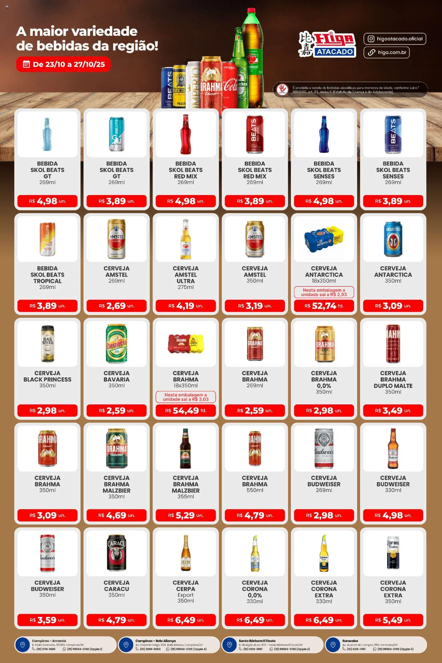 Higa Atacado Folheto - válido de 23.10.2025 | Página: 1 | Produtos: Aliança, Heineken, Bebida, Bala