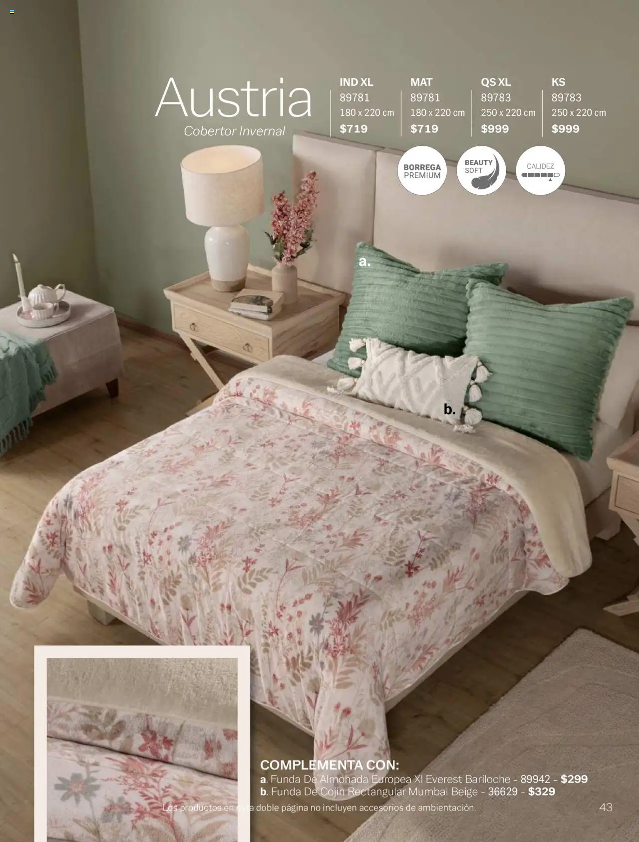 Nuevas ofertas de Vianney válidas en toda la República Mexicana desde el 15.08.2025. ¡Encuentra las mejores ofertas en Vianney - Catálogo Invierno! | Página: 45 | Productos: Cobertor, Funda, Funda de almohada, Almohada