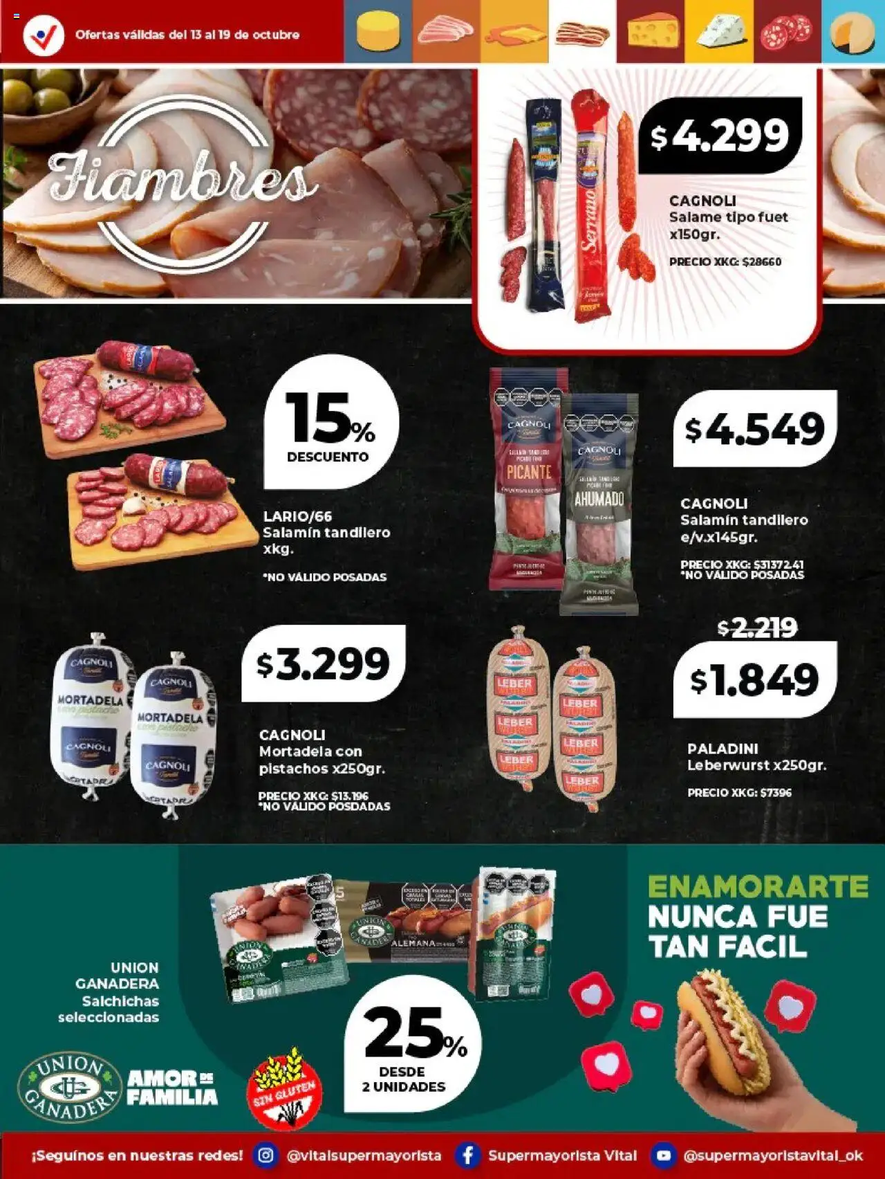 Vital - Especial de frescos - Posadas │ válido desde el 13.10.2025 | Página: 10 | Productos: Mortadela, Salame
