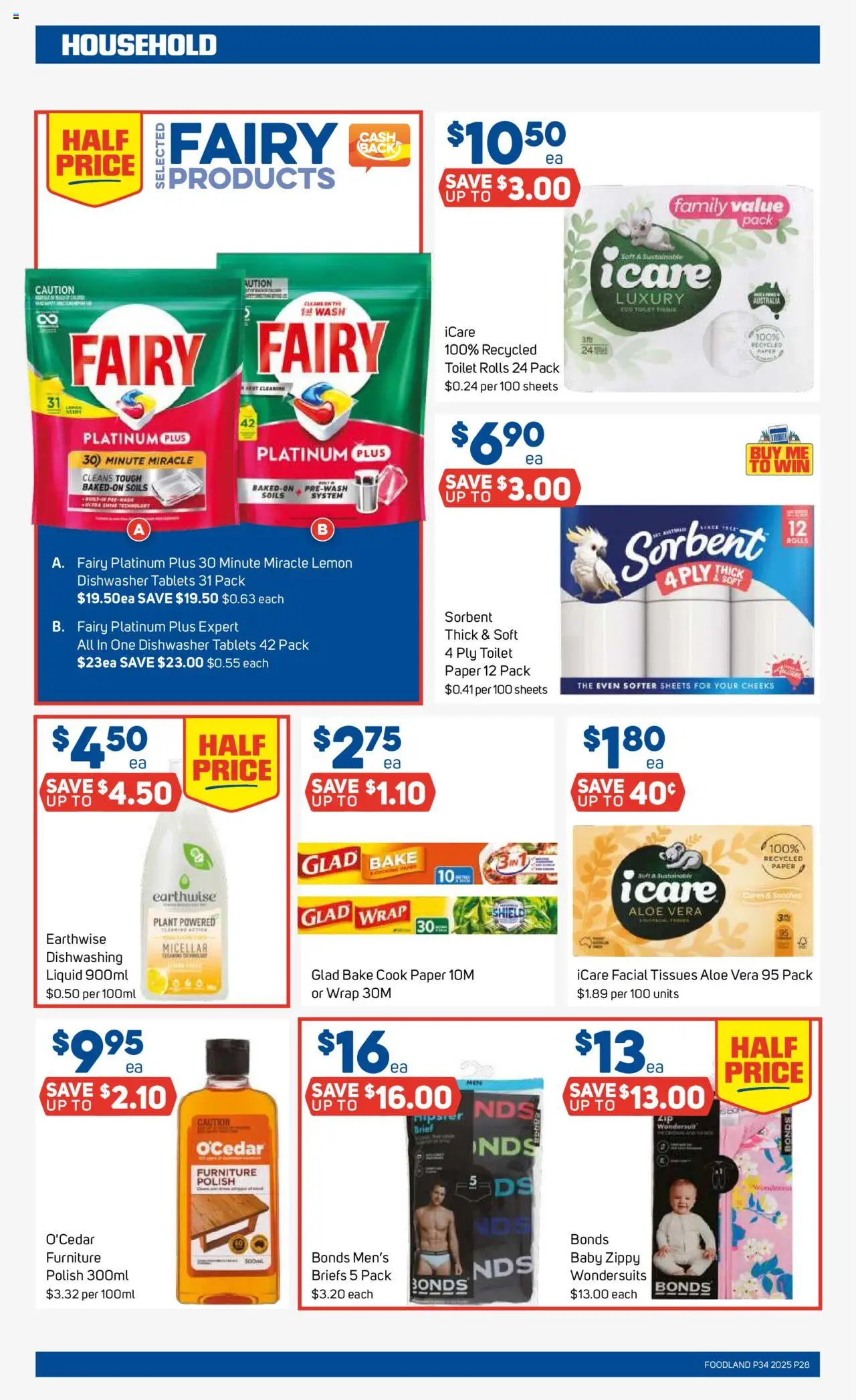 Foodland catalogue - valid from 20.08.2025 | Page: 28 | Products: Toilet, Plant, Lemon, Briefs