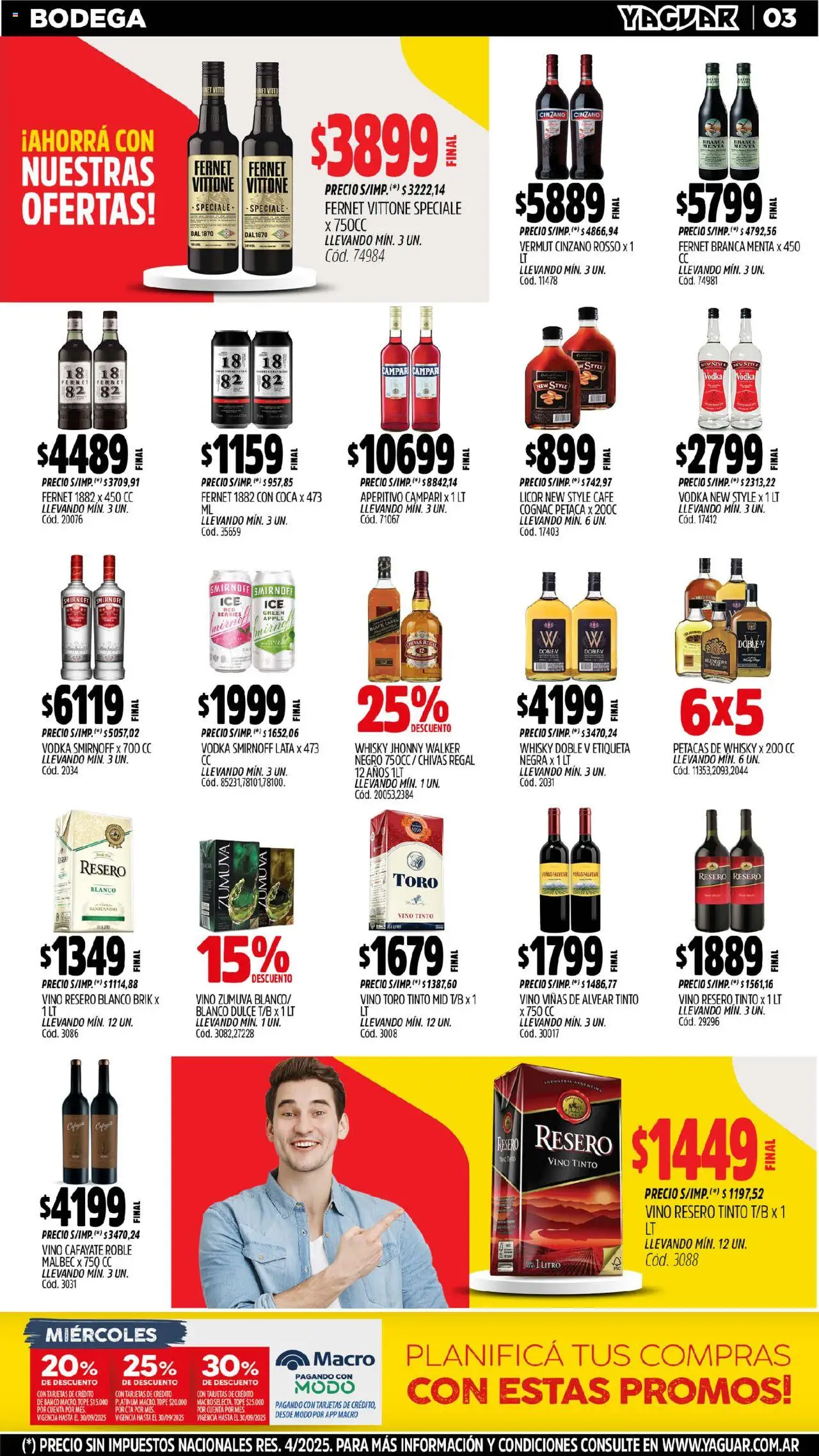 Yaguar - Chaco │ válido desde el 15.09.2025 | Página: 4 | Productos: Whisky, Banco, Café, Vino