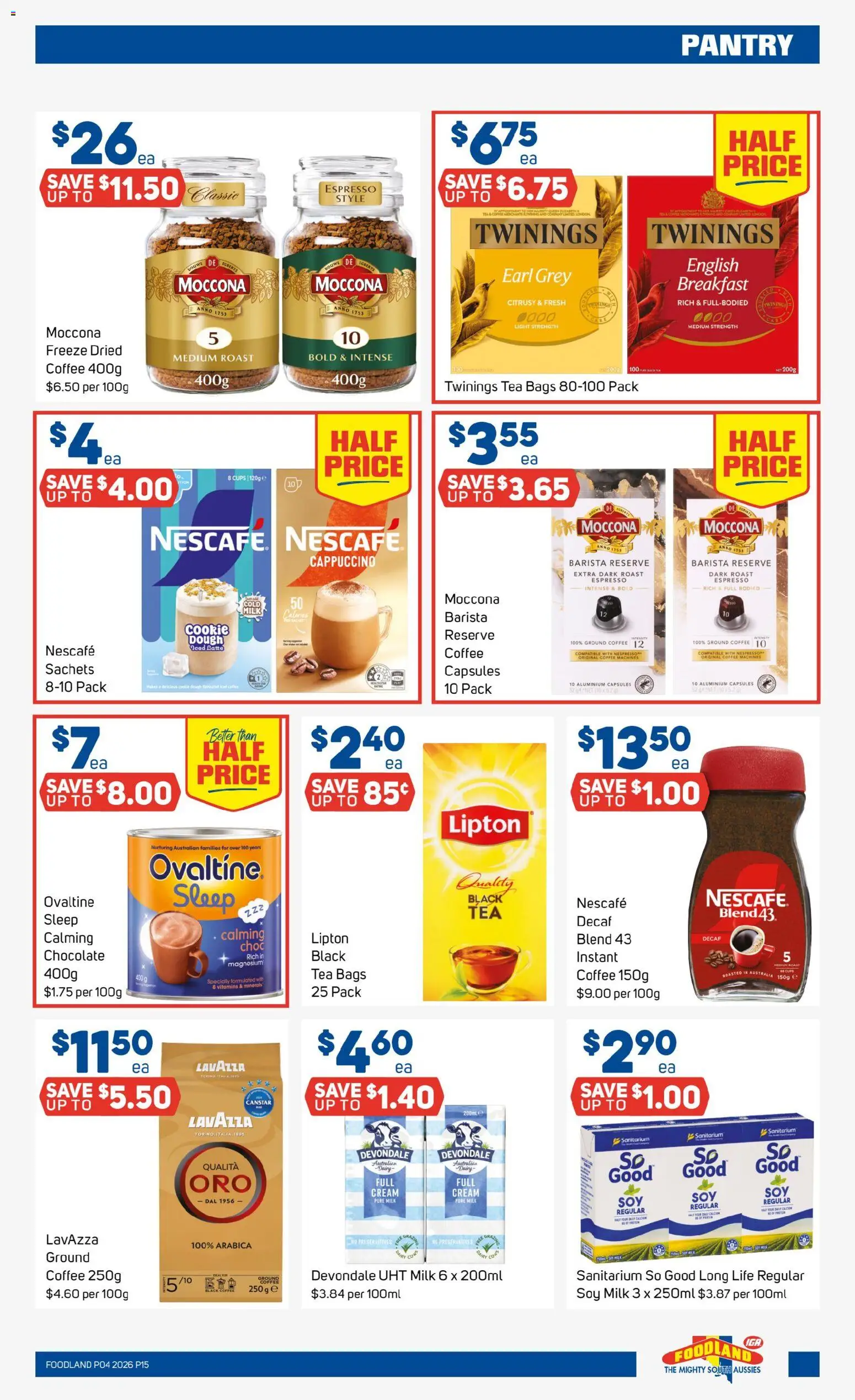 Foodland catalogue - valid from 21.01.2026 | Page: 15 | Products: Coffee, Chocolate, Tea, Nescafe