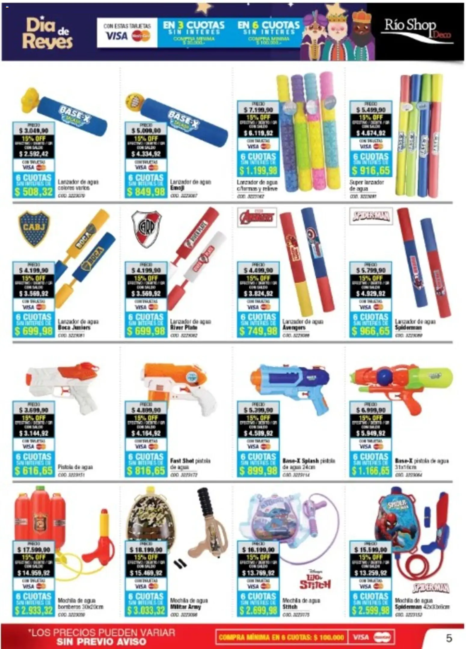 Río Shop Deco catálogo │ válido desde el 05.01.2026 | Página: 5 | Productos: Agua, Mochila