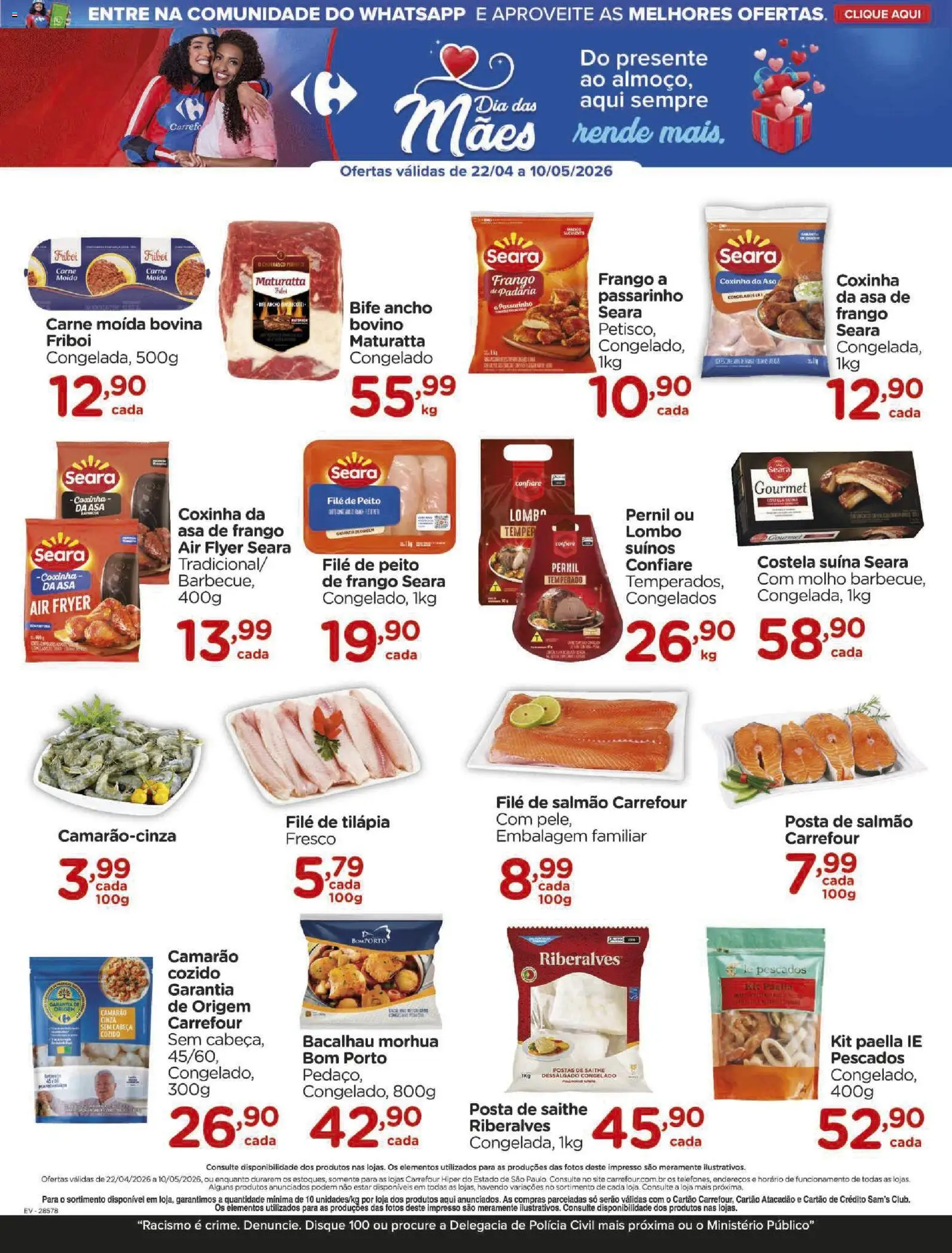 Carrefour Folheto - válido de 22.04.2026 | Página: 14 | Produtos: Air fryer, Camarão, Tilápia, Carne moída