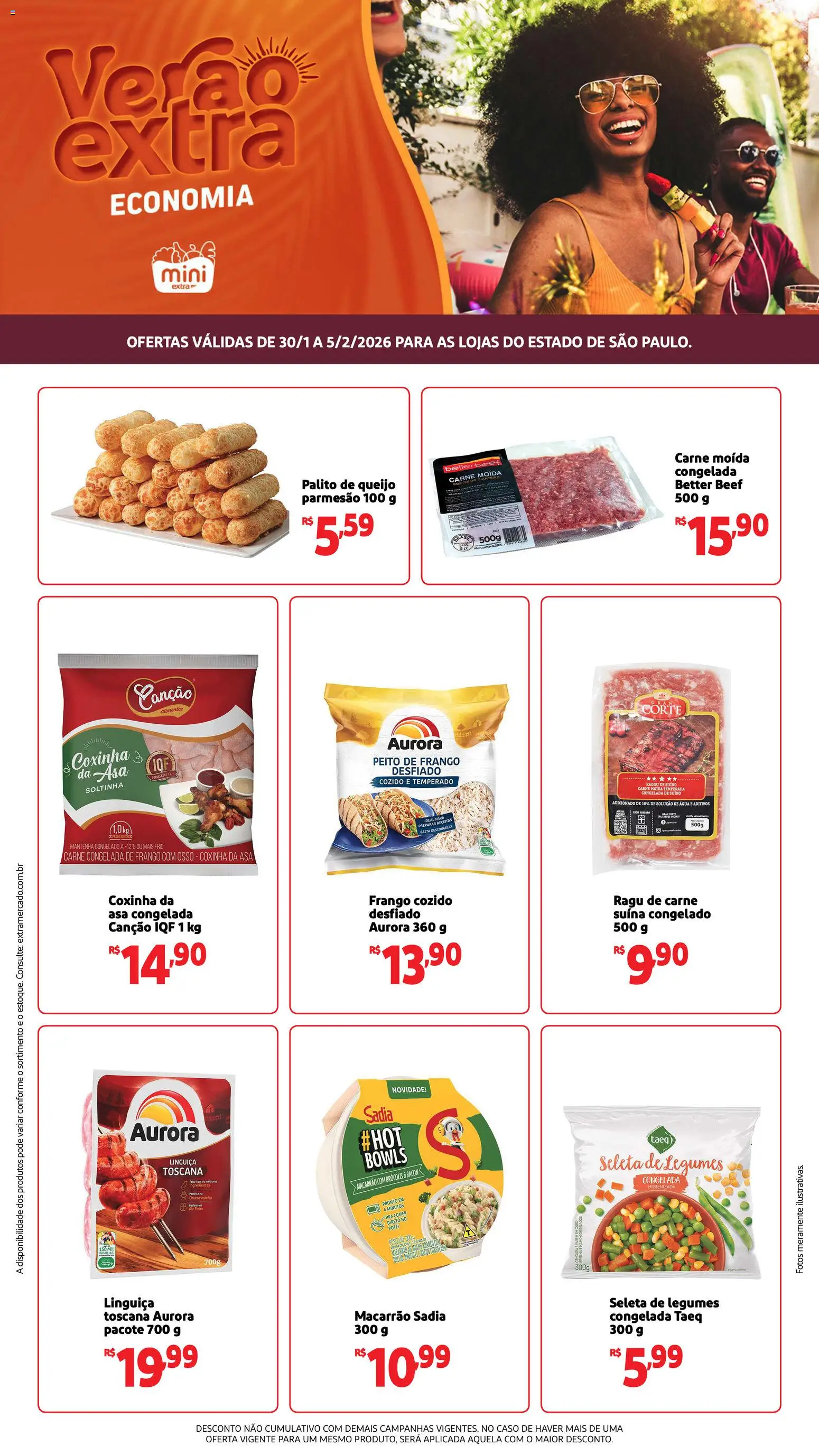 Mini Extra Folheto - válido de 30.01.2026 | Página: 1 | Produtos: Ervilha, Cenoura, Frango, Carne moída