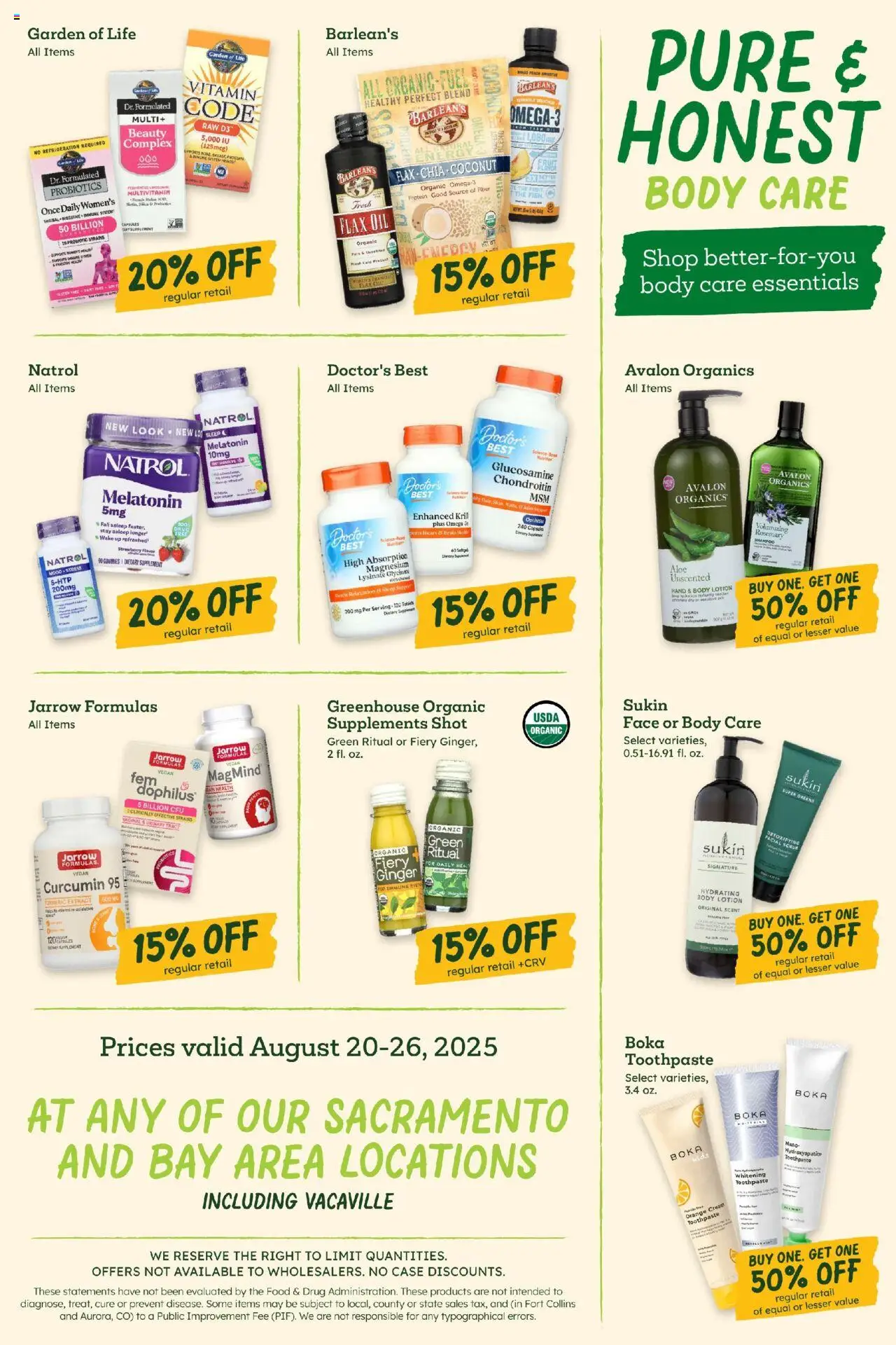 Sprouts Weekly Ad - valid from 20.08.2025 | Page: 9 | Products: Multivitamin, Vitamin, Ginger, Toothpaste