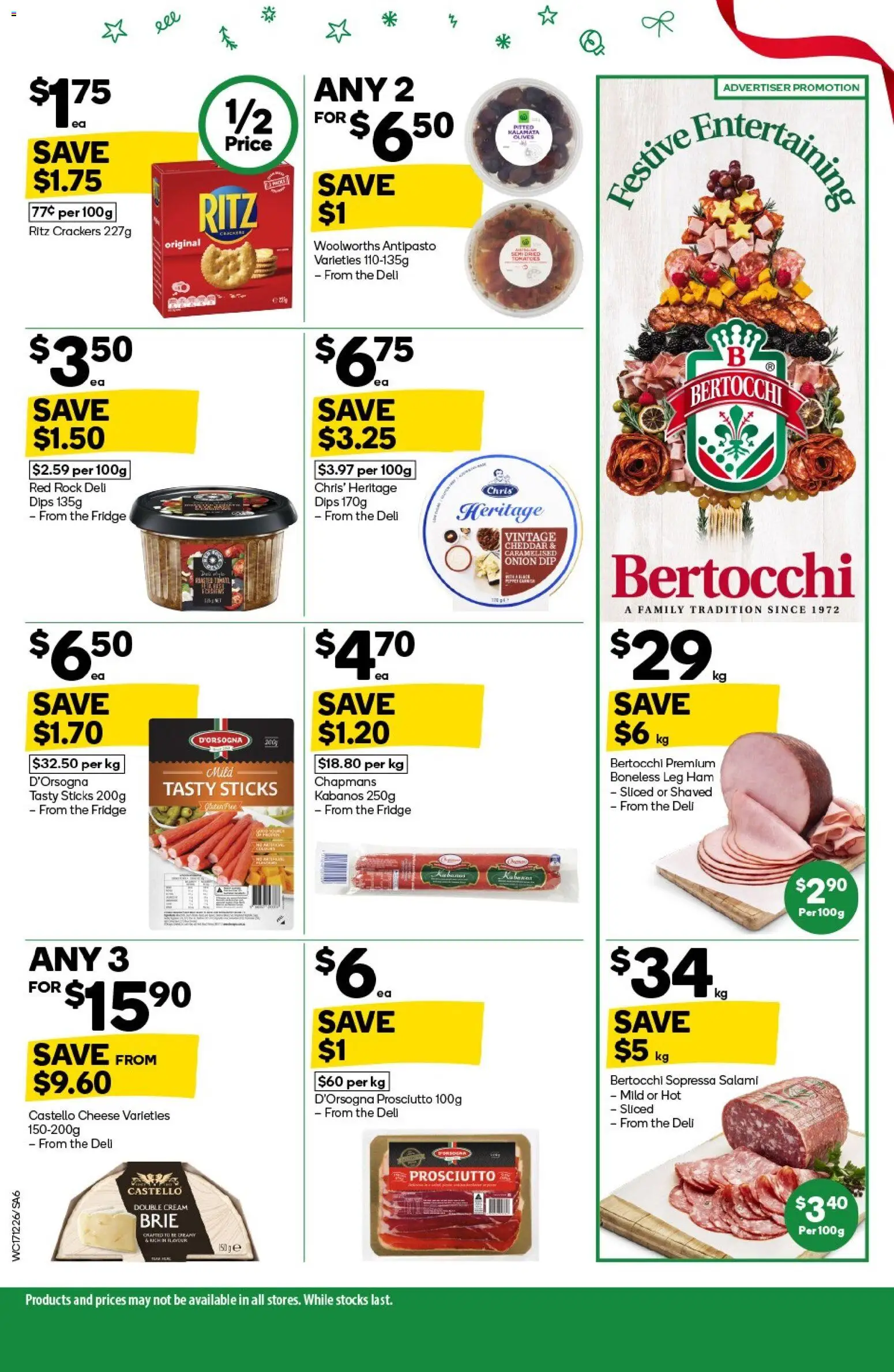 Woolworths catalogue - valid from 17.12.2025 | Page: 6 | Products: Crackers, Cheese, Salami, Ham