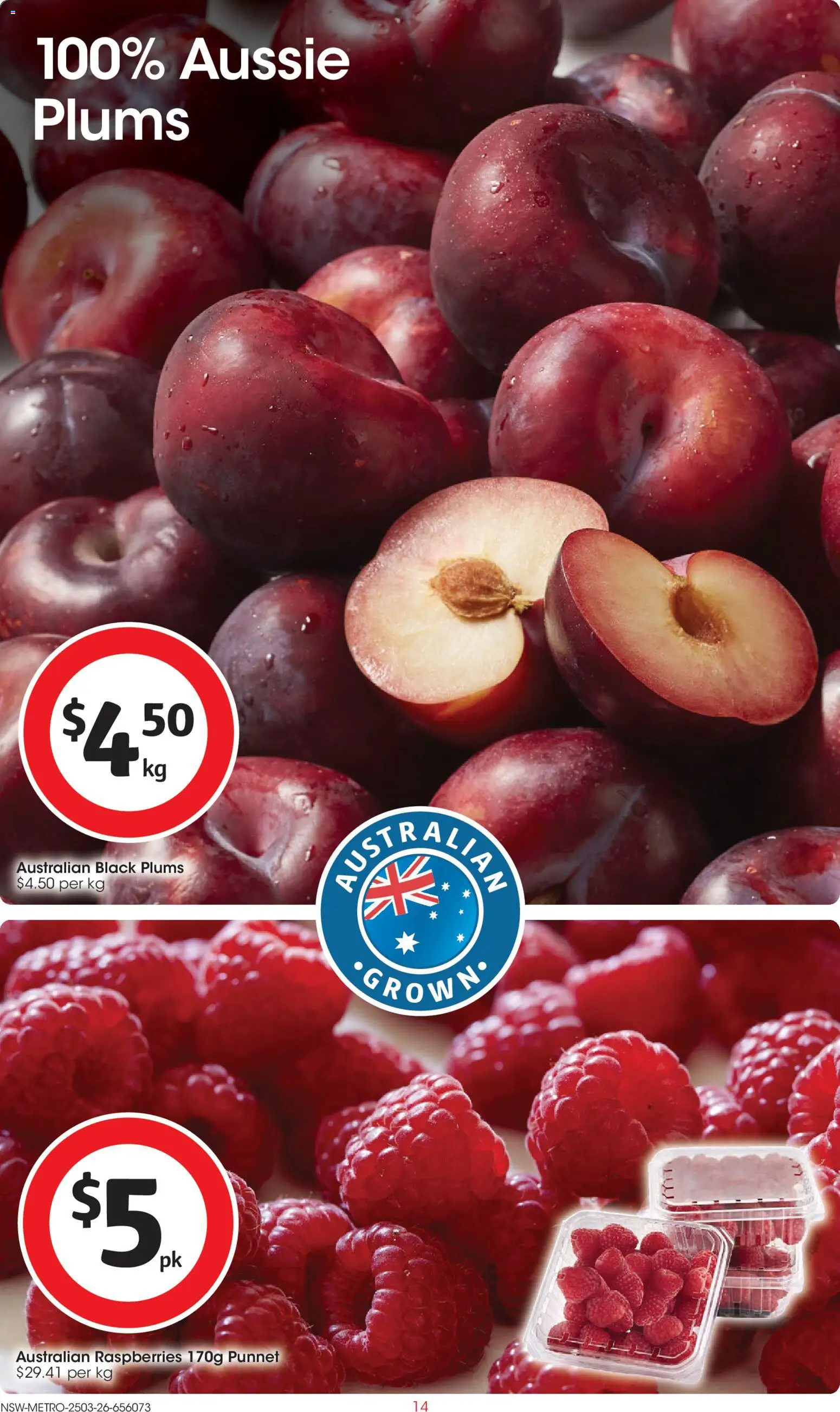 Coles catalogue - valid from 25.03.2026 | Page: 14 | Products: Plums