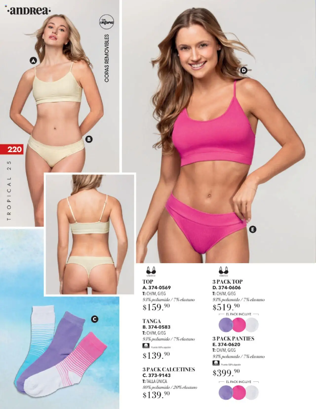 Nuevas ofertas de Andrea válidas en toda la República Mexicana desde el 17.08.2025. ¡Encuentra las mejores ofertas en Andrea - Catálogo Tropical Otoño / Invierno! | Página: 220 | Productos: Algodón, Top