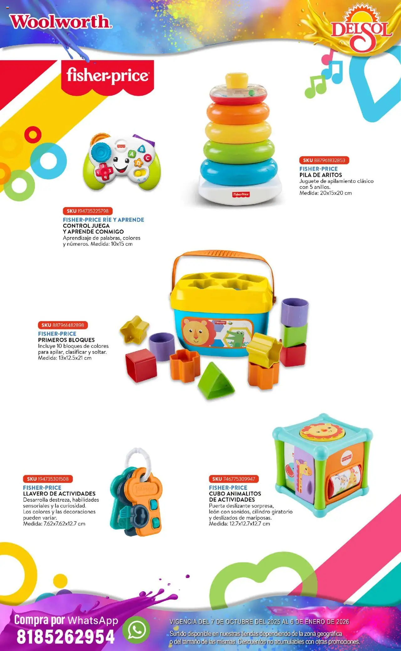 Nuevas ofertas de Del Sol y Woolworth válidas en toda la República Mexicana desde el 07.10.2025. ¡Encuentra las mejores ofertas en Del Sol y Woolworth - Catálogo Castillo Del Juguete! | Página: 2 | Productos: Llavero, Pila