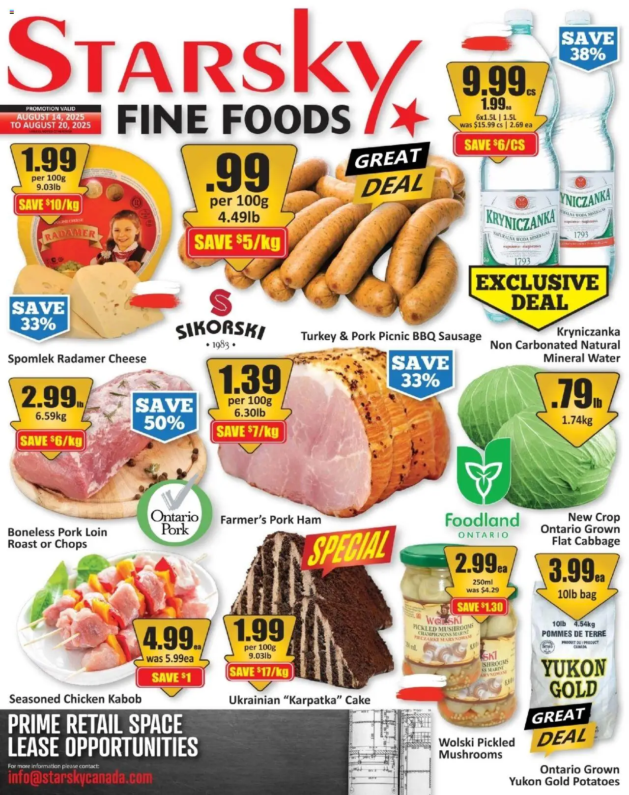 Starsky flyer valid from 01.08.2025 | Page: 1 | Products: Potatoes, Ham, Chicken, Pork