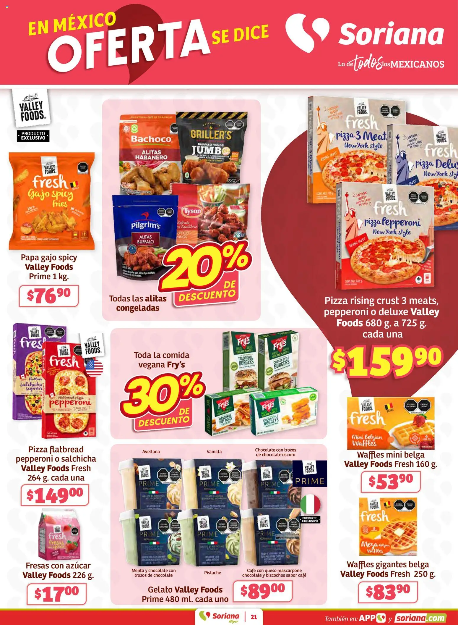 Nuevas ofertas de Soriana válidas en toda la República Mexicana desde el 15.01.2026. ¡Encuentra las mejores ofertas en Soriana folleto! | Página: 21 | Productos: Azúcar, Queso, Café, Pizza