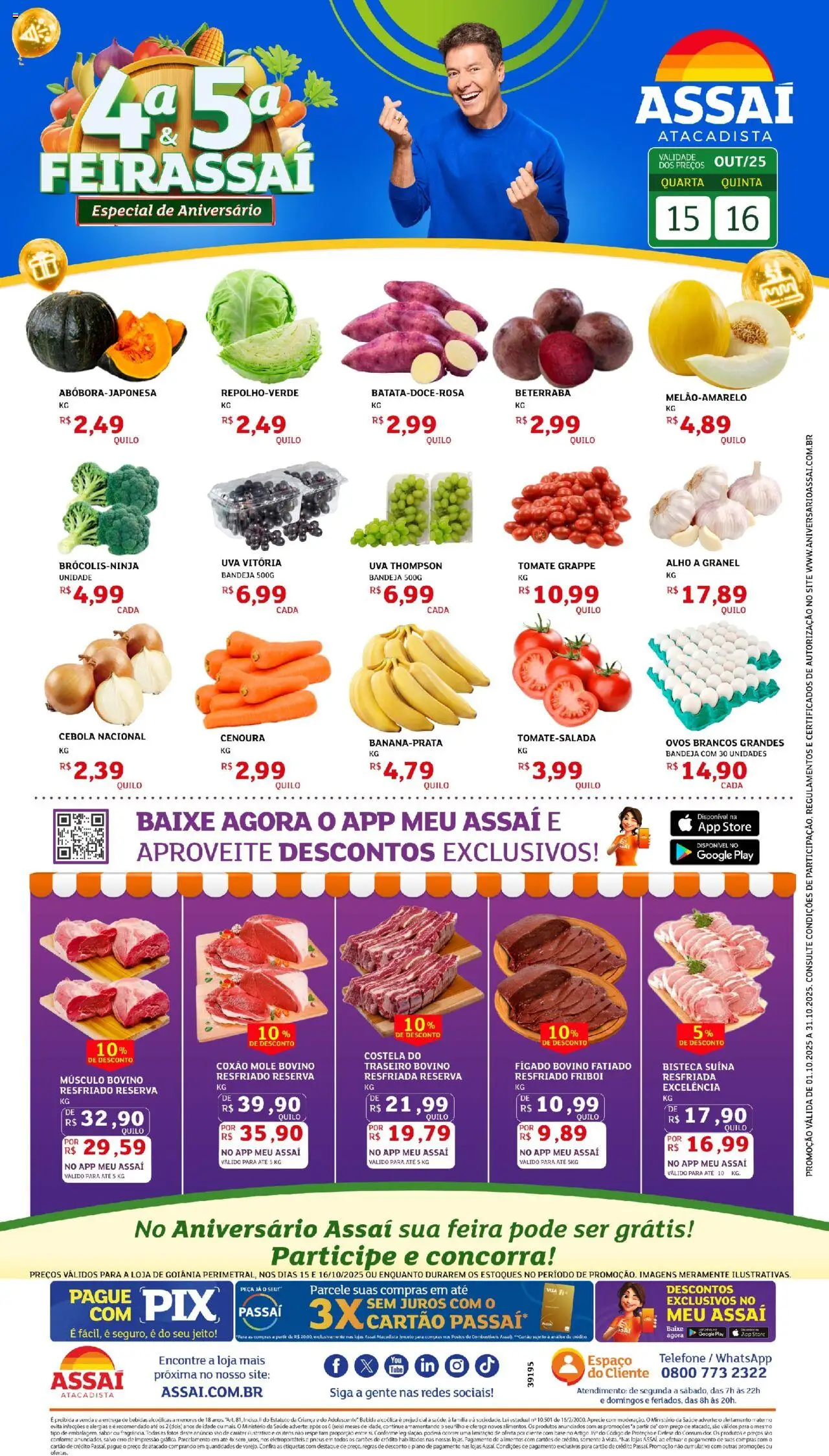 Assaí Atacadista Folheto - válido de 15.10.2025 | Página: 1 | Produtos: Alho, Cebola, Base, Bandeja