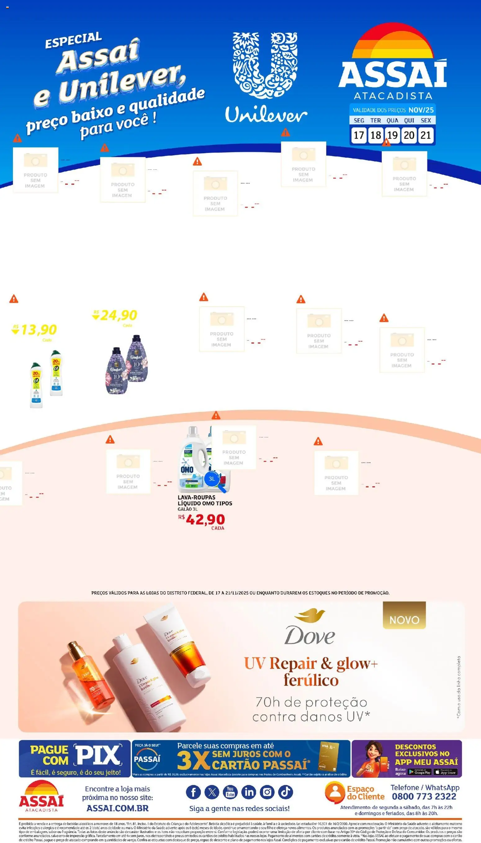Assaí Atacadista Folheto - válido de 23.02.2026 | Página: 1 | Produtos: Pneus, Baixo, Bebida, Dove