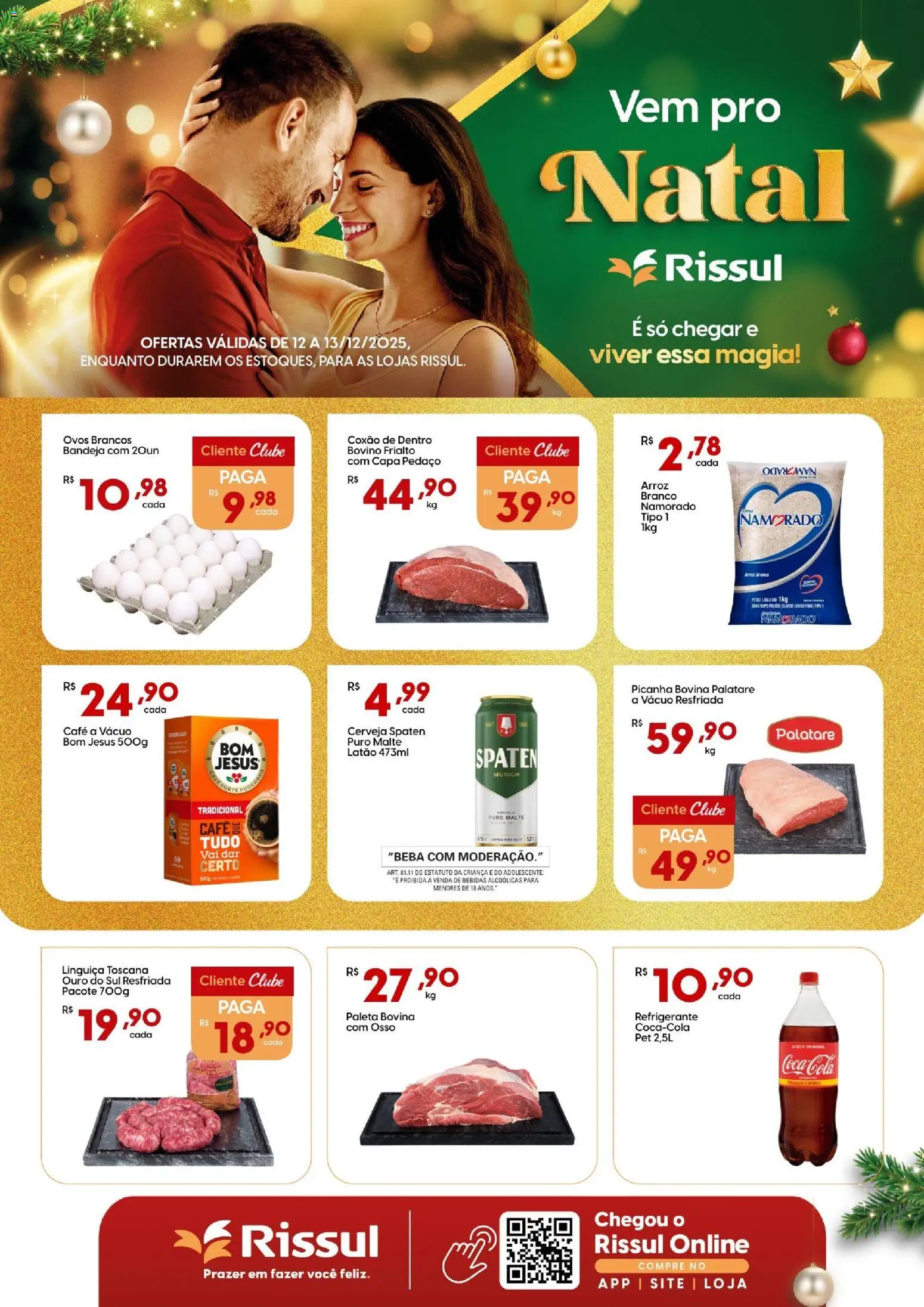 Rissul Folheto - válido de 12.12.2025 | Página: 1 | Produtos: Cola, Picanha, Arroz, Bandeja