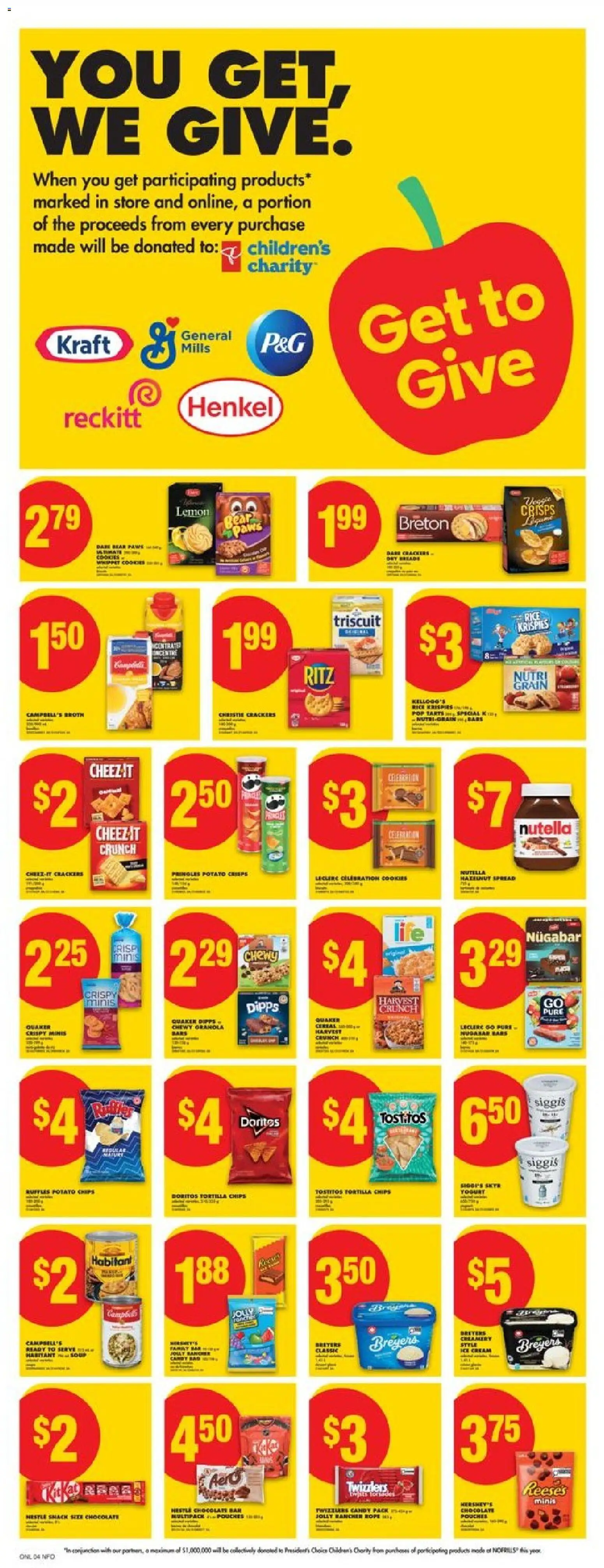 No Frills flyer valid from 23.10.2025 | Page: 10 | Products: Chips, Cookies, Chocolate