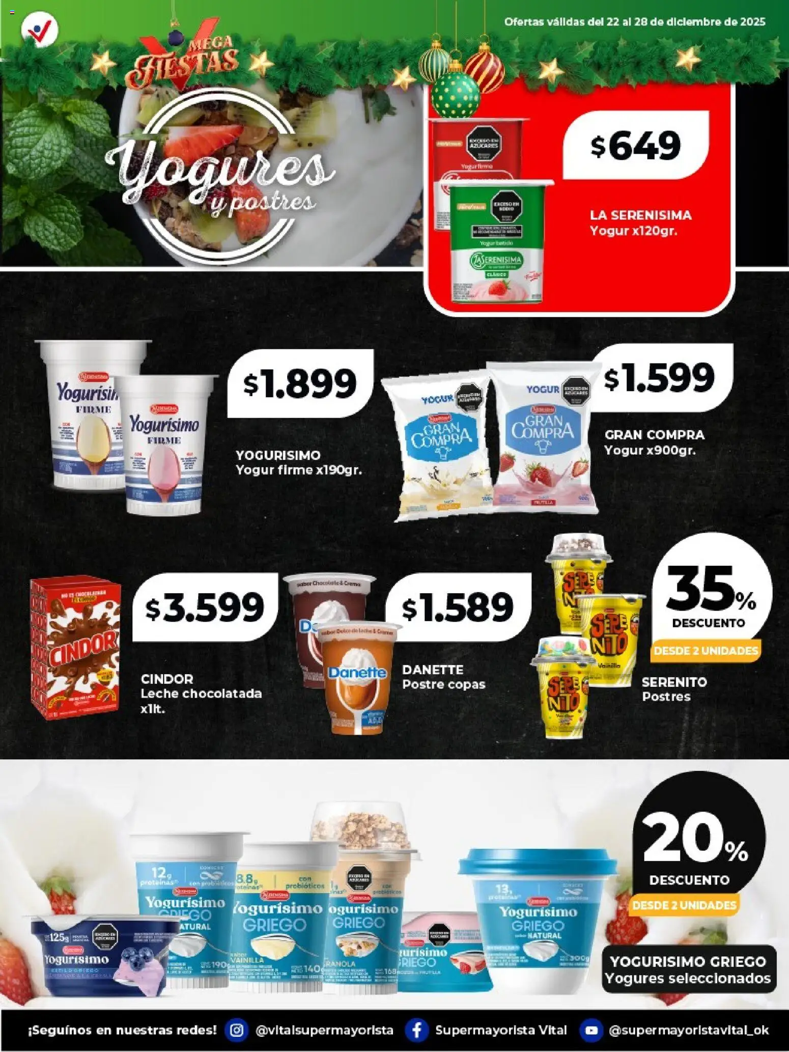 Vital - Especial de frescos │ válido desde el 22.12.2025 | Página: 6 | Productos: Leche, Yogur, Chocolate, Crema