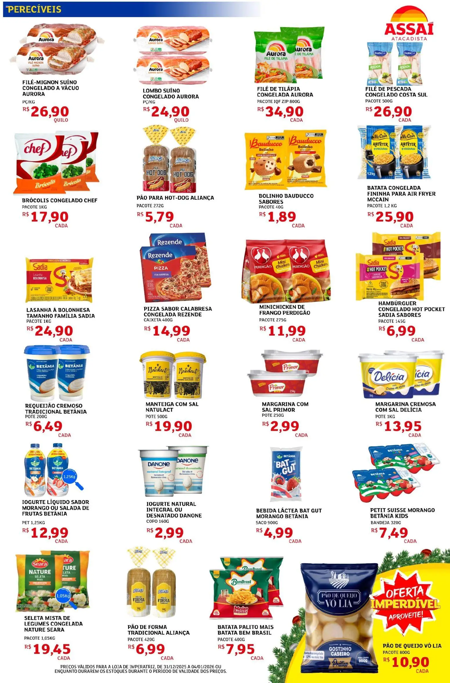 Assaí Atacadista Folheto - válido de 31.12.2025 | Página: 3 | Produtos: Lombo, Bebida, Bandeja, Pão de queijo