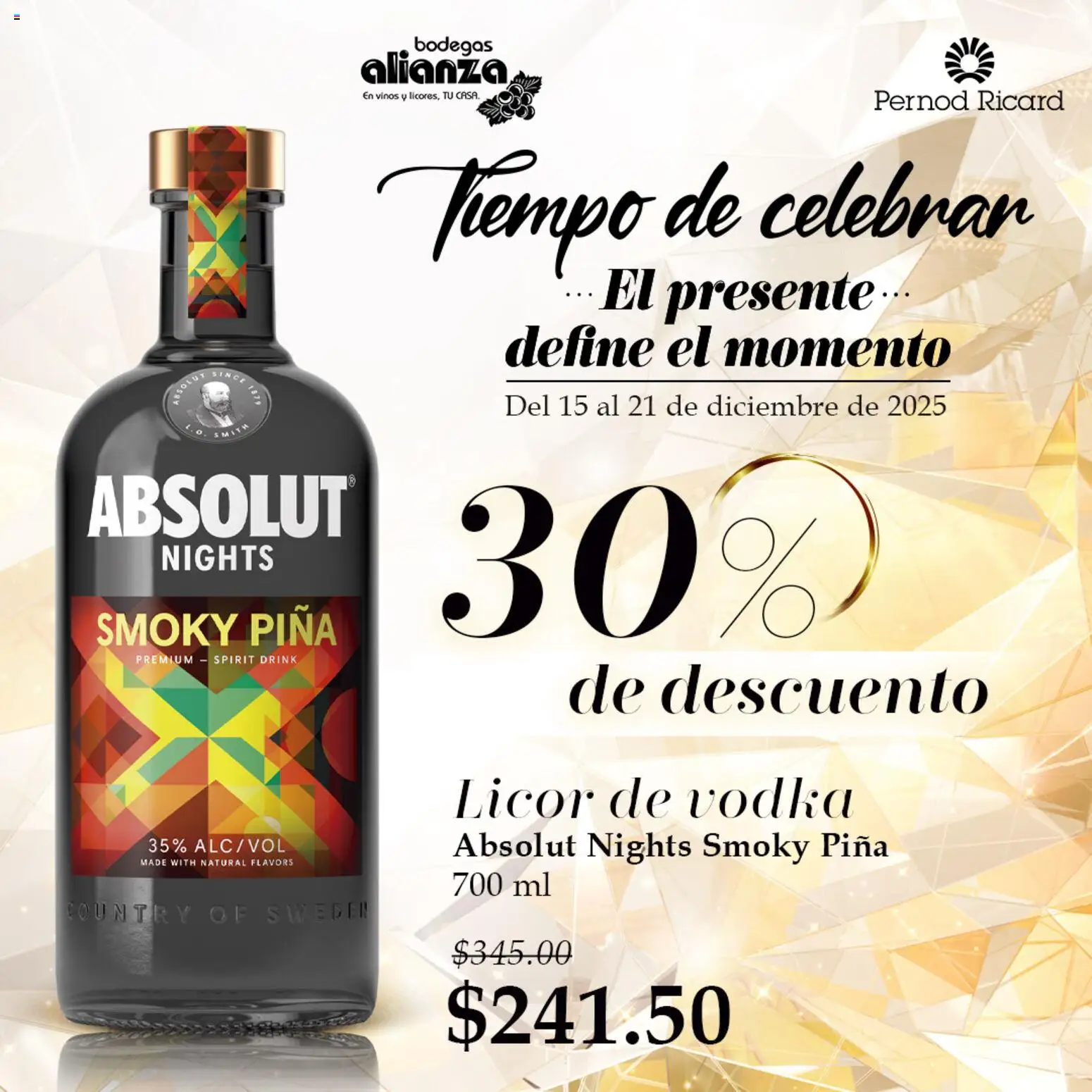 Nuevas ofertas de Bodegas Alianza válidas en toda la República Mexicana desde el 15.12.2025. ¡Encuentra las mejores ofertas en Bodegas Alianza catálogo Nuestras Promociones ! | Página: 3 | Productos: Piña, Vodka