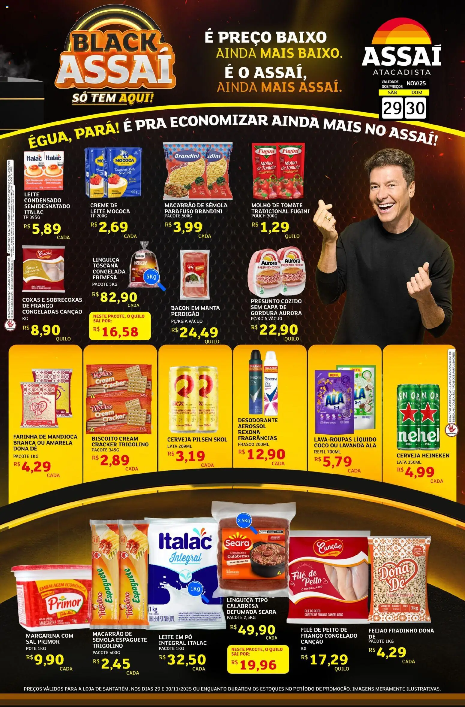 Assaí Atacadista Folheto - válido de 29.11.2025 | Página: 1 | Produtos: Molho de tomate, Linguiça, Baixo, Creme de leite