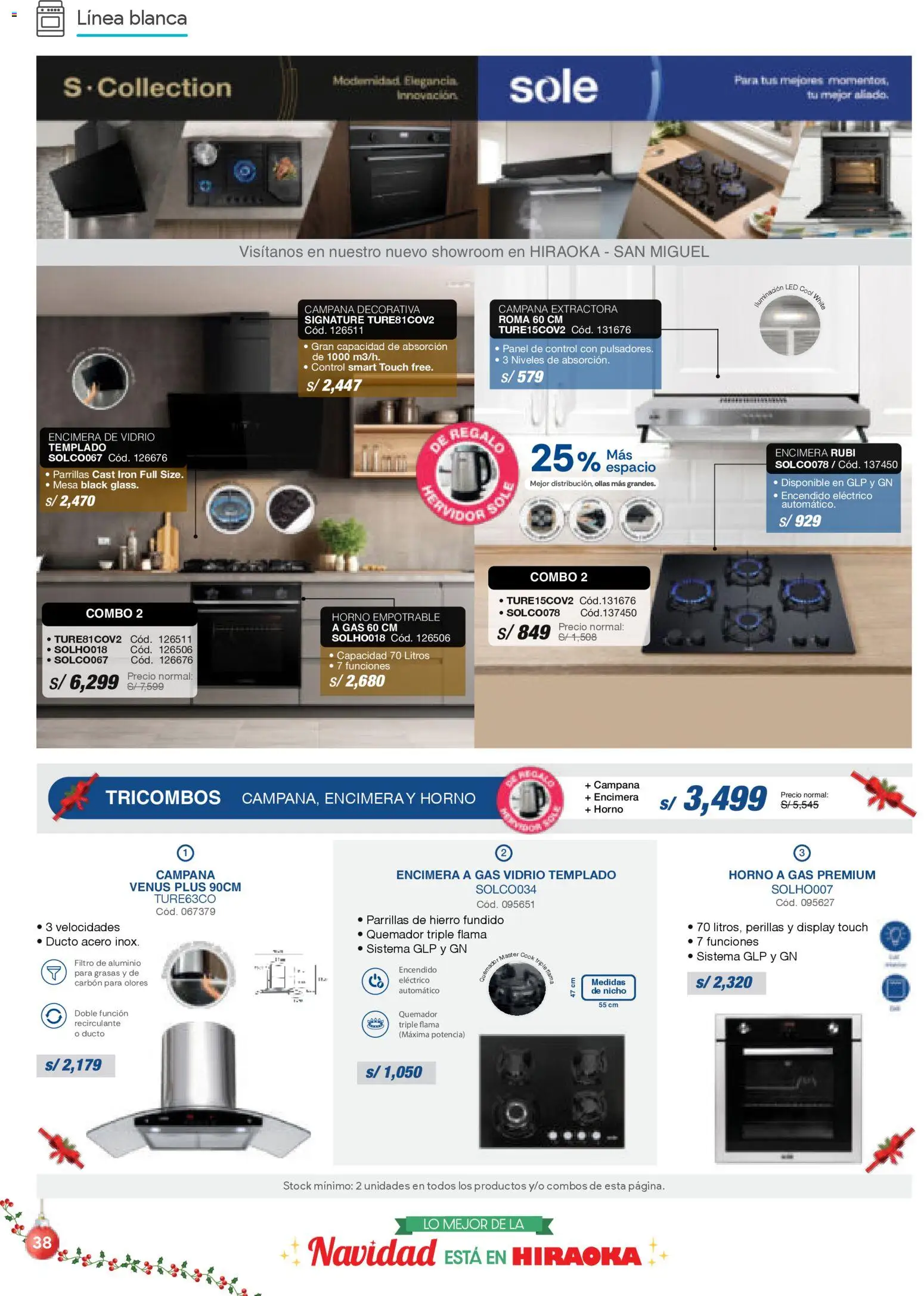 Catálogo Hiraoka válido desde 06.12.2025 | Página: 38 | Productos: Mesa, Horno, Campana extractora, Hervidor