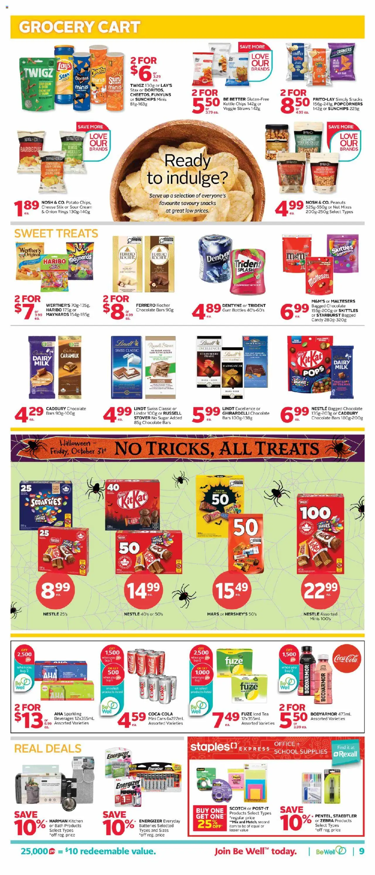 Rexall flyer valid from 19.09.2025 | Page: 13 | Products: Tea, Chips, Cream, Chocolate