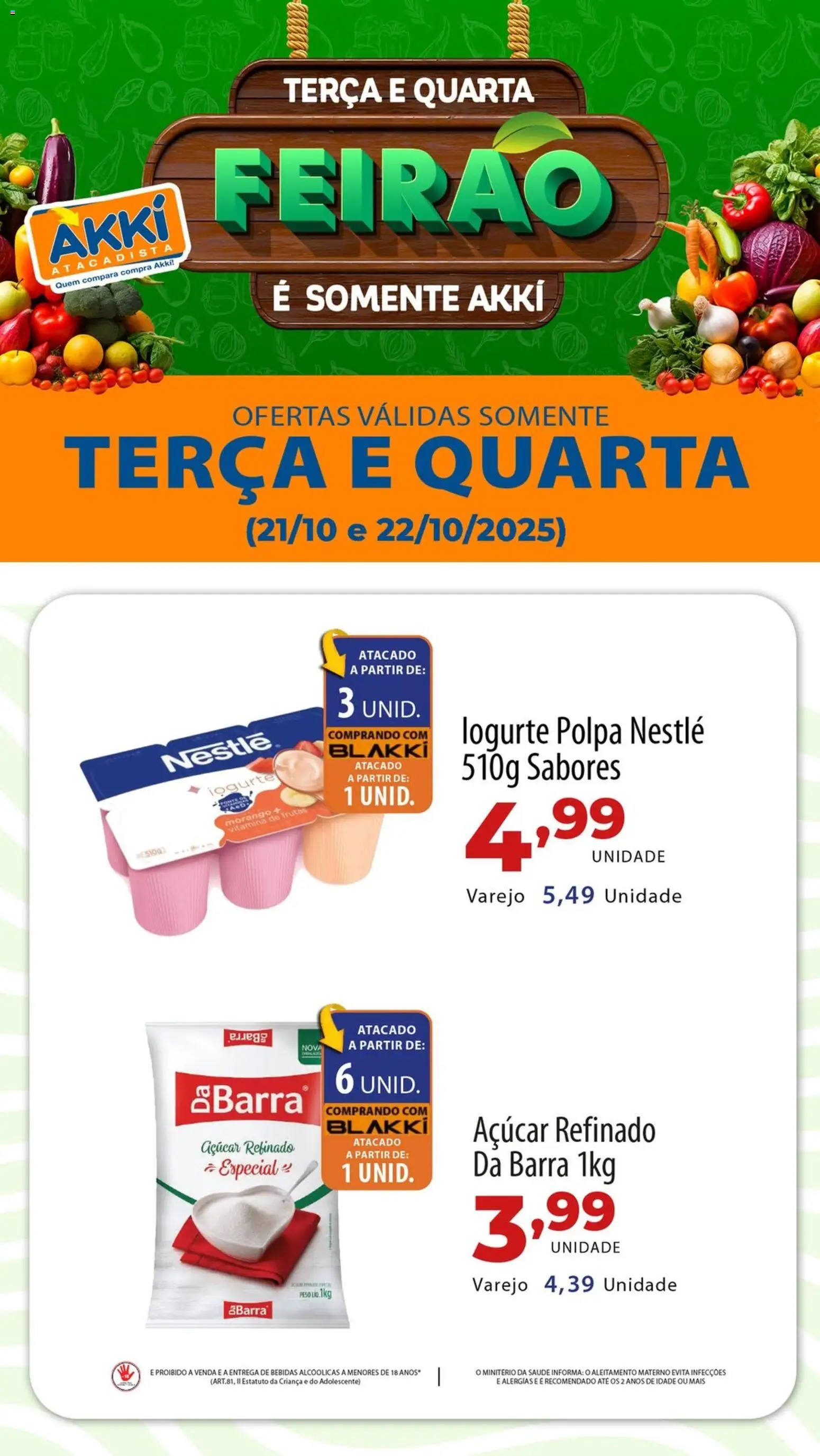 Akki Atacadista Folheto - válido de 21.10.2025 | Página: 2 | Produtos: Iogurte, Açúcar