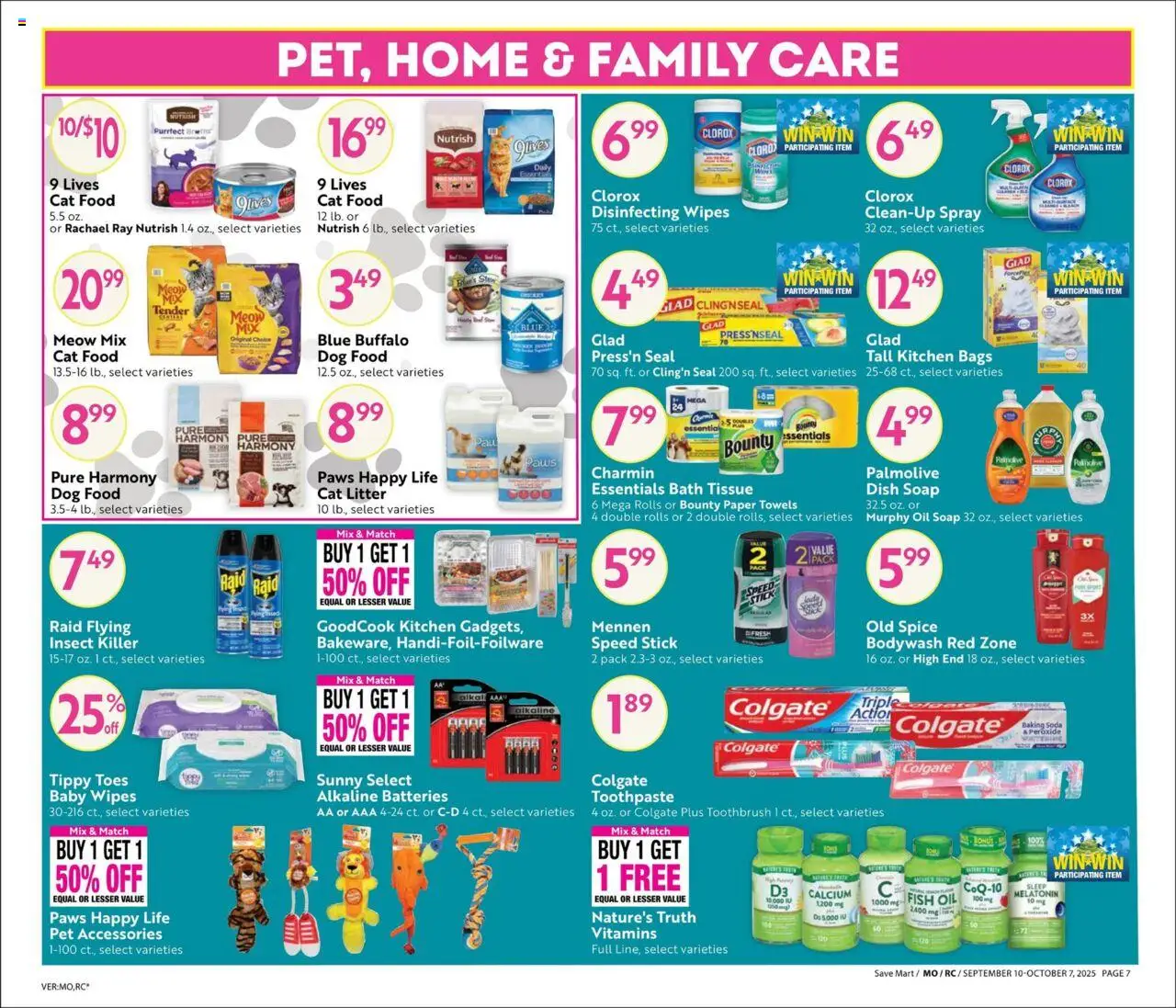 Save Mart Big Book of Savings - valid from 10.09.2025 | Page: 7 | Products: Bath, Dog Food, Soap, Toothbrush