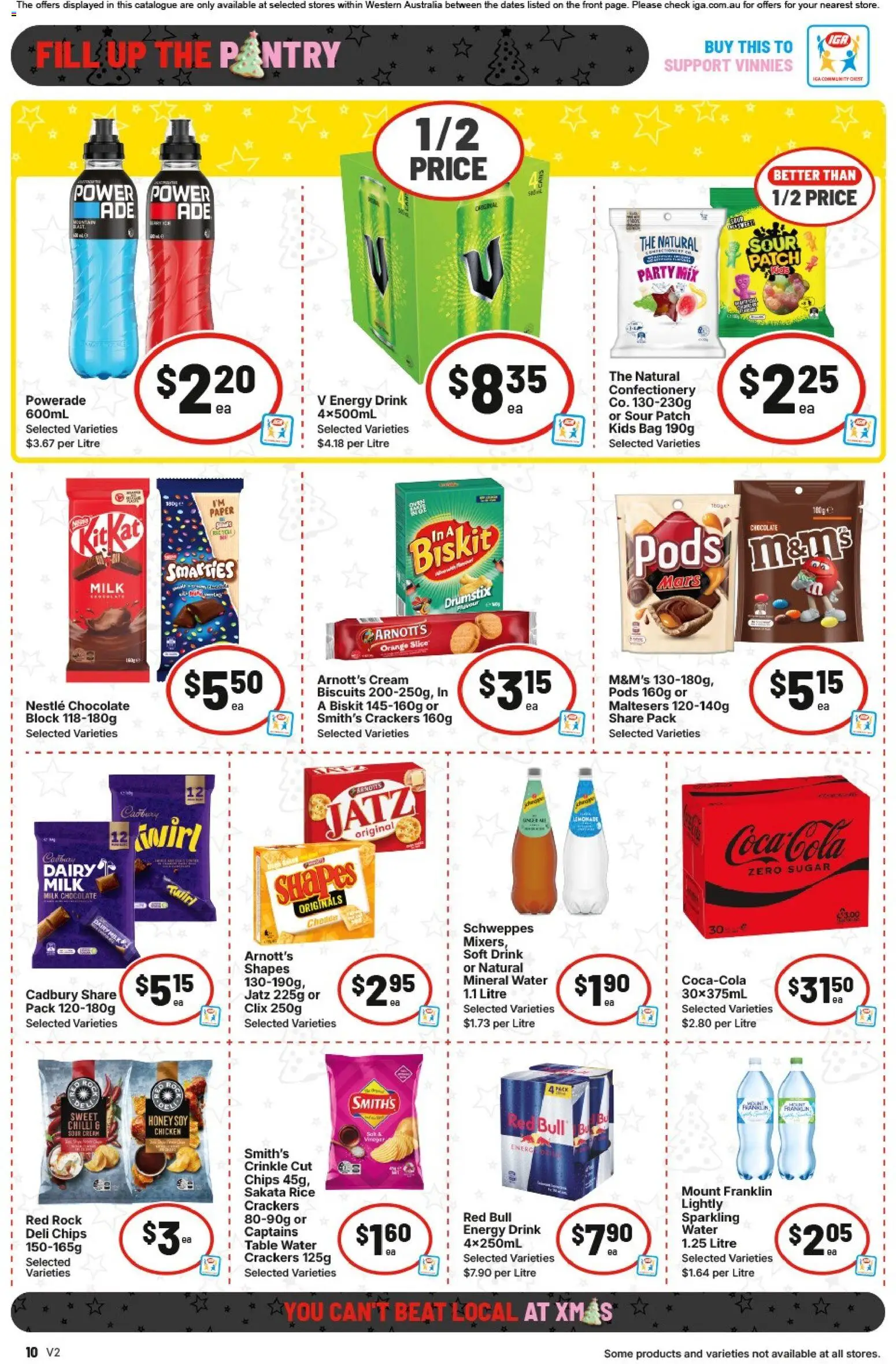 IGA catalogue - valid from 17.12.2025 | Page: 10 | Products: Crackers, Energy drink, Chocolate, Chicken