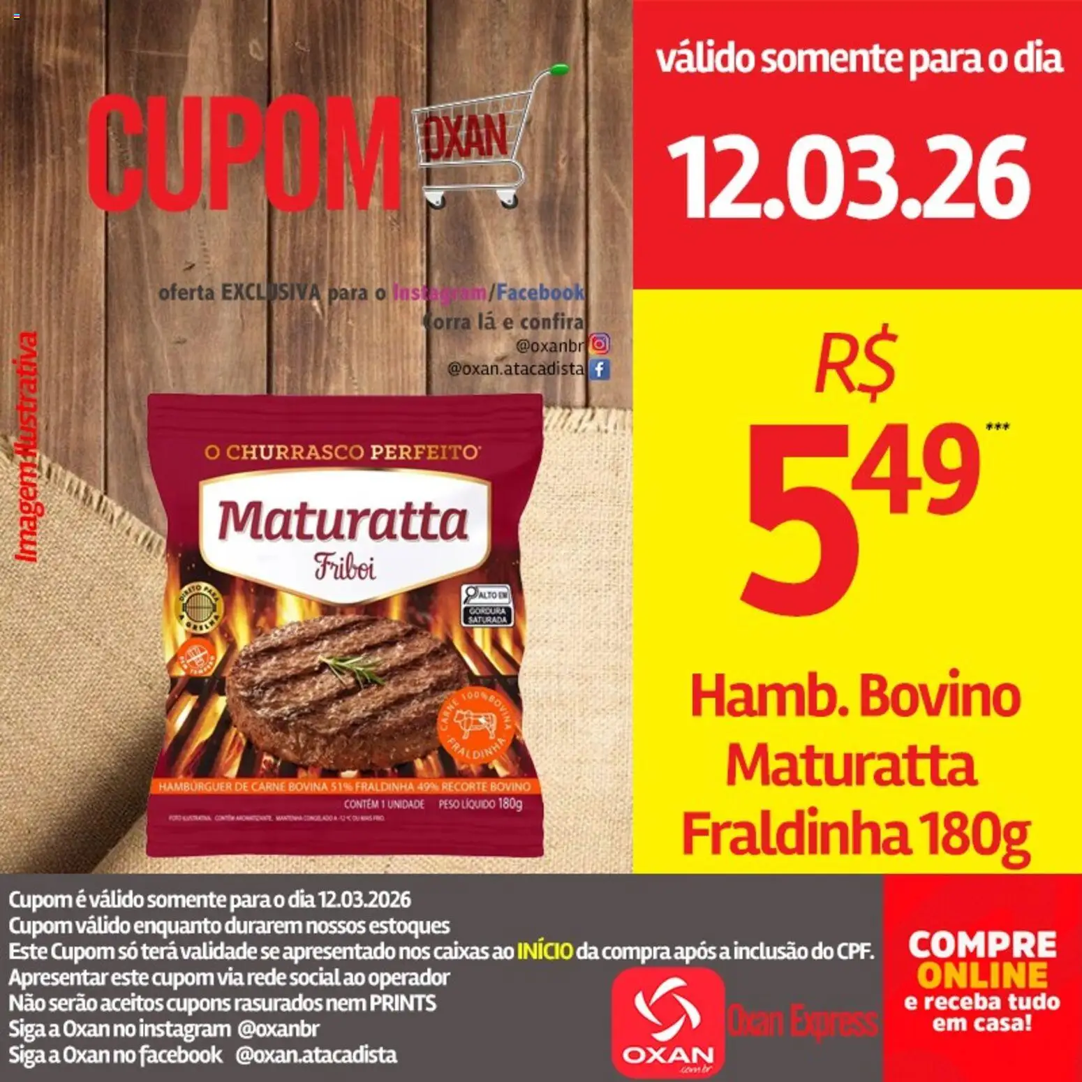 Oxan Atacadista Folheto - válido de 12.03.2026 | Página: 16 | Produtos: Fraldinha, Carne, Hambúrguer