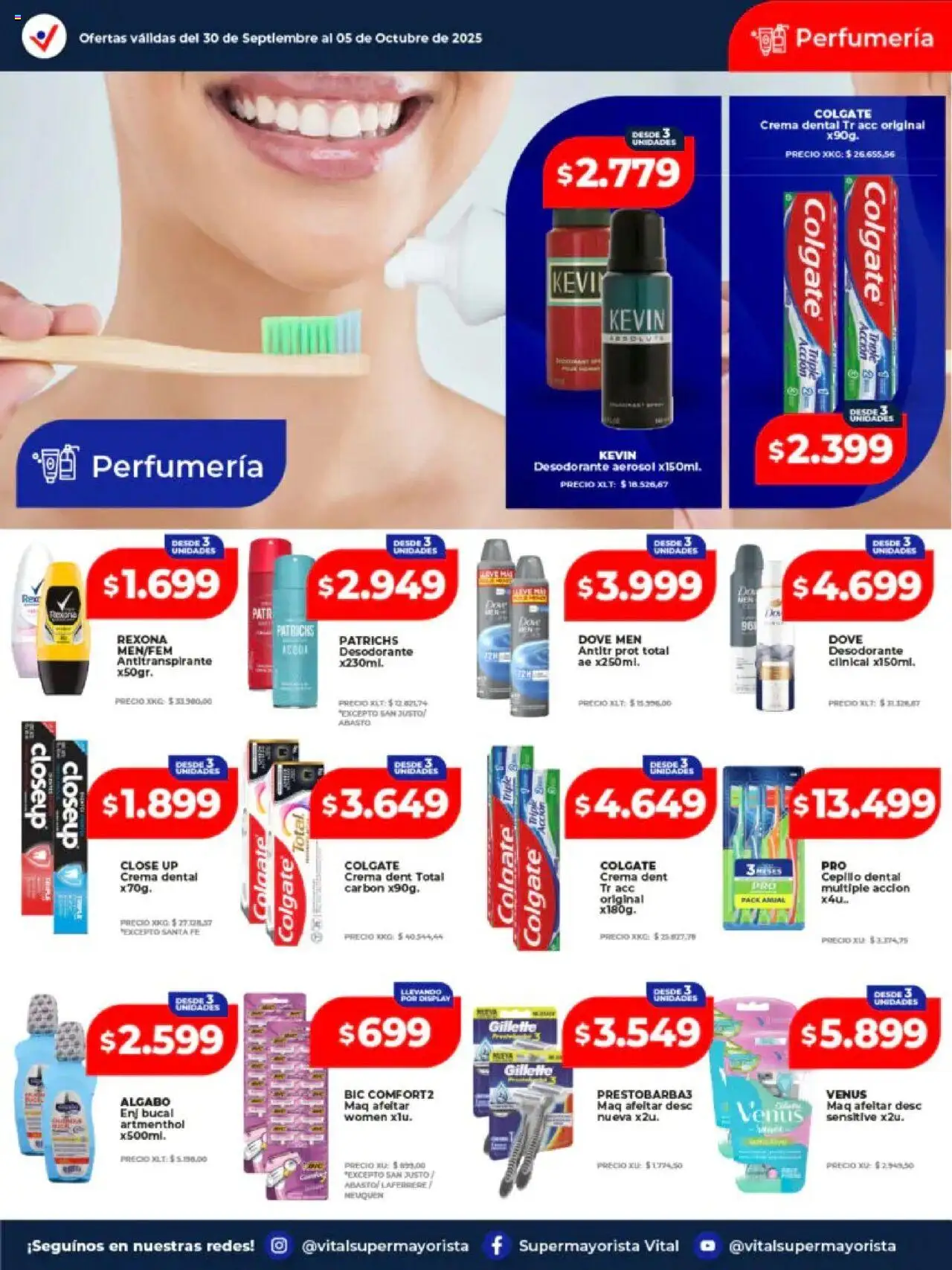 Vital - Ofertas Posadas │ válido desde el 30.09.2025 | Página: 3 | Productos: Cepillo, Desodorante, Antitranspirante, Crema
