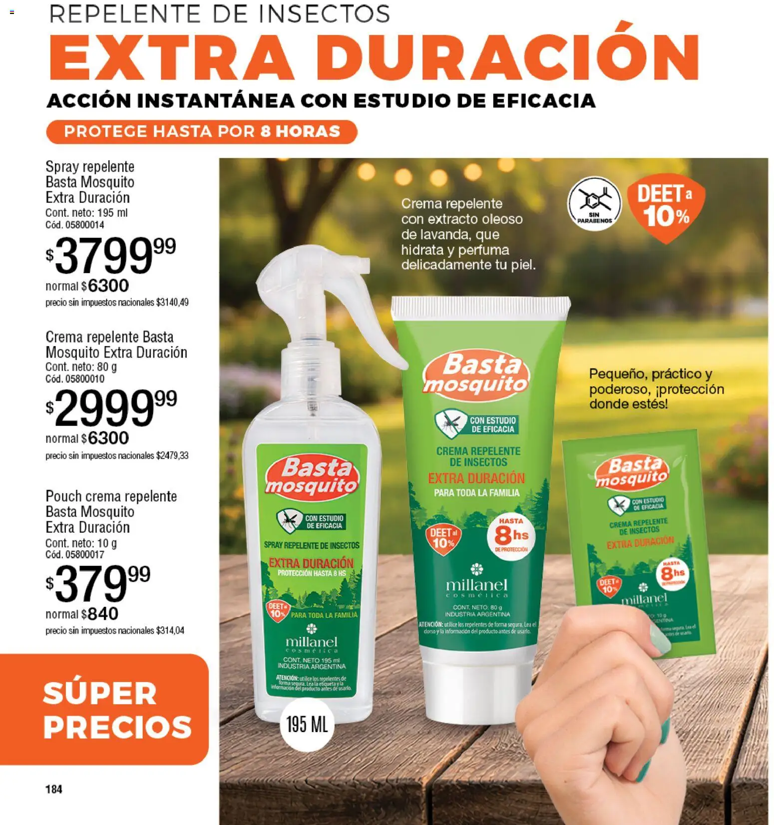 Millanel - Catálogo │ válido desde el 02.03.2026 | Página: 184 | Productos: Repelente, Crema