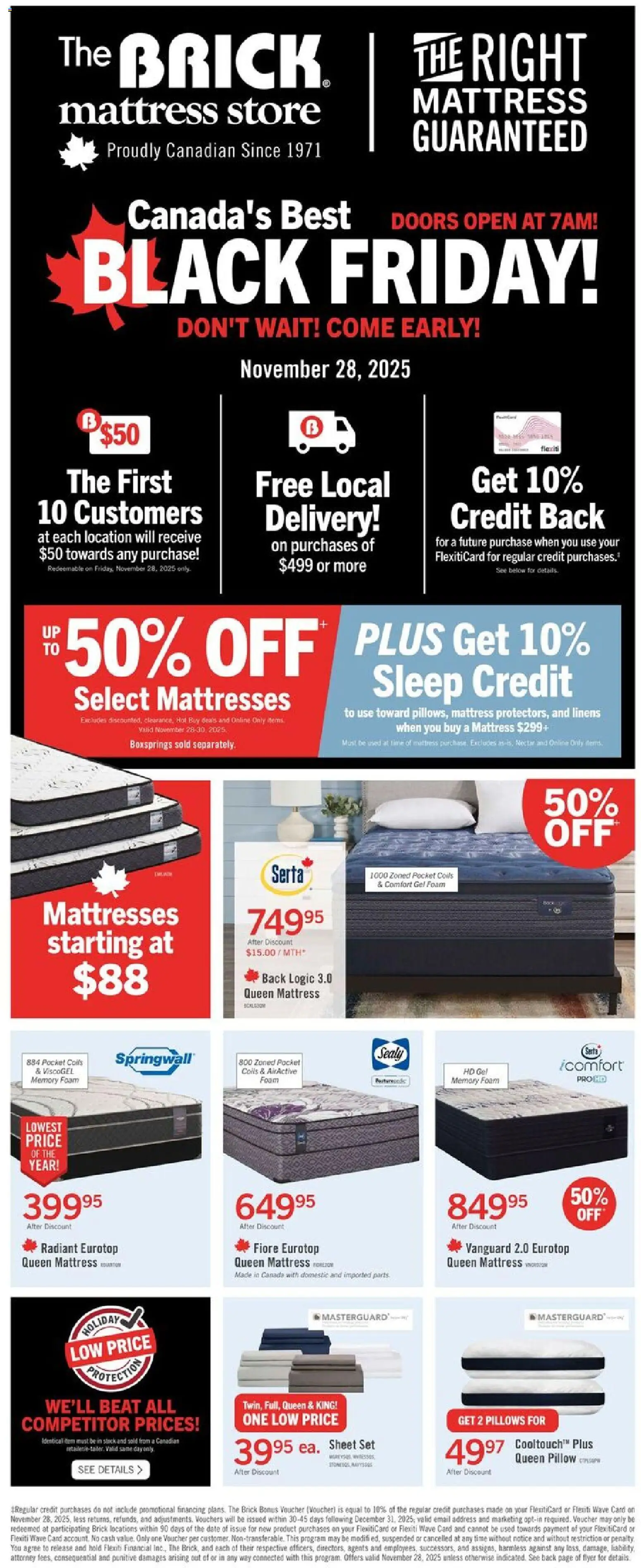 The Brick flyer valid from 28.11.2025 | Page: 1 | Products: Mattress, Pillow