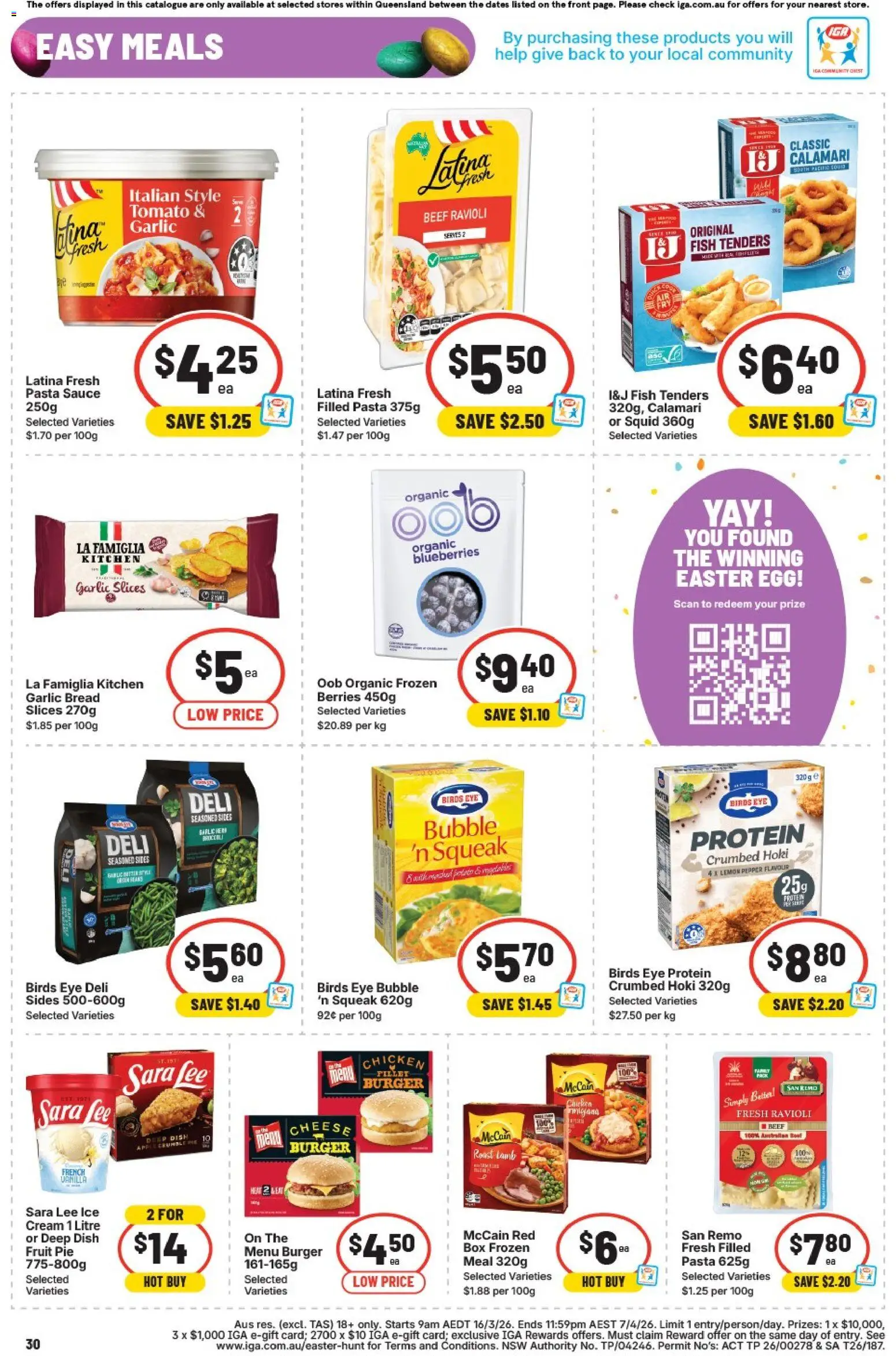 IGA catalogue - valid from 25.03.2026 | Page: 29 | Products: Cheese, Pasta, Ice cream, Sauce