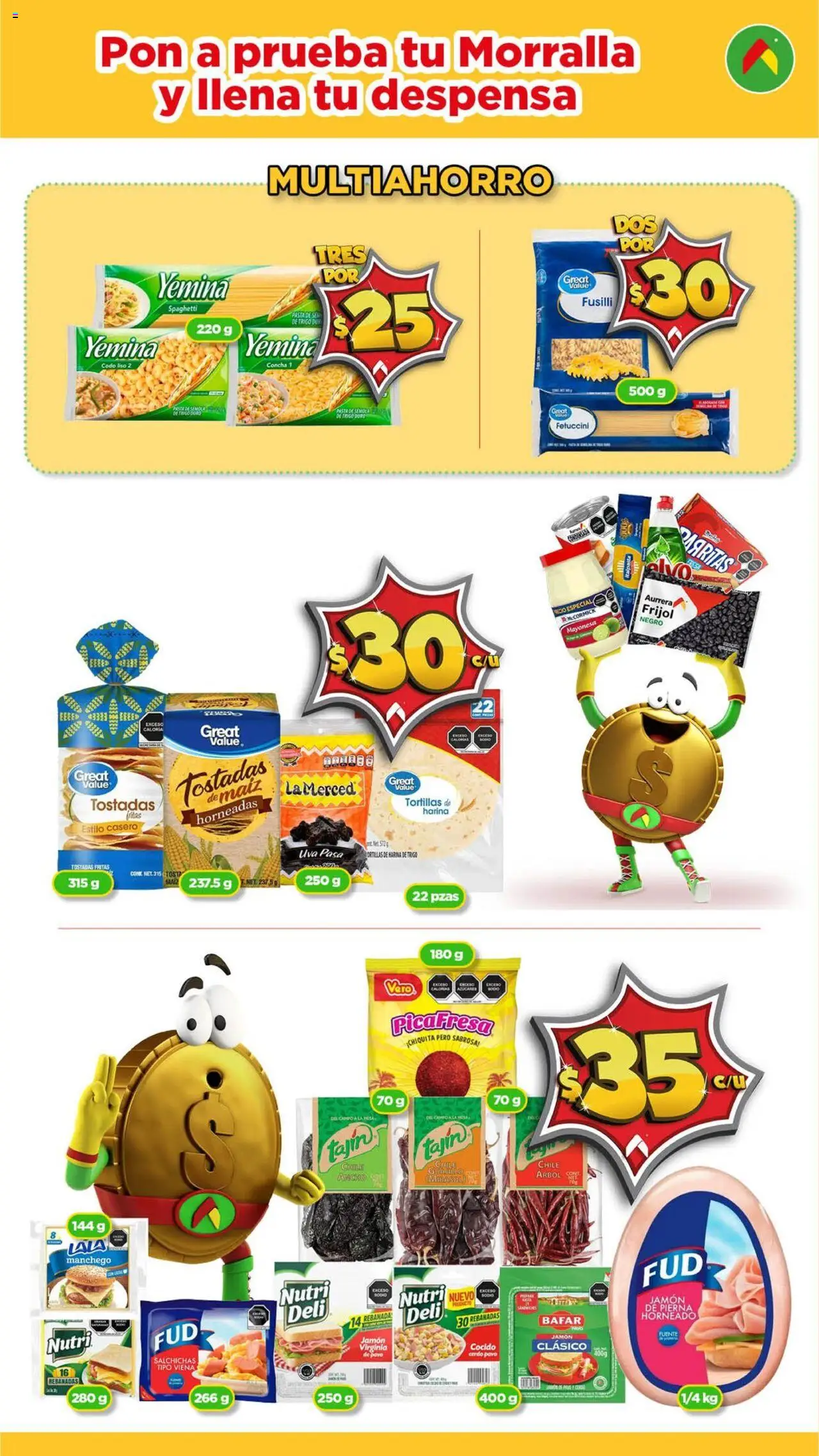 Nuevas ofertas de Bodega Aurrerá válidas en toda la República Mexicana desde el 14.08.2025. ¡Encuentra las mejores ofertas en Bodega Aurrerá - Folleto Morralla! | Página: 6 | Productos: Uva pasa, Cerdo, Pasta, Mesa